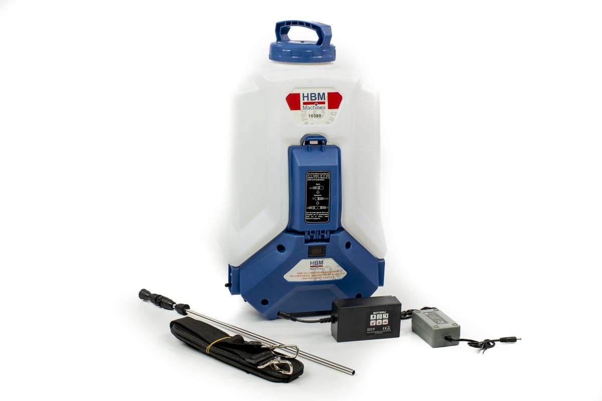 HBM 20 Litros Pulverizador de Mochila con Control de Presión / Pulverizador a Presión con Batería 12-V / 8Ah incluyendo 2 Baterías