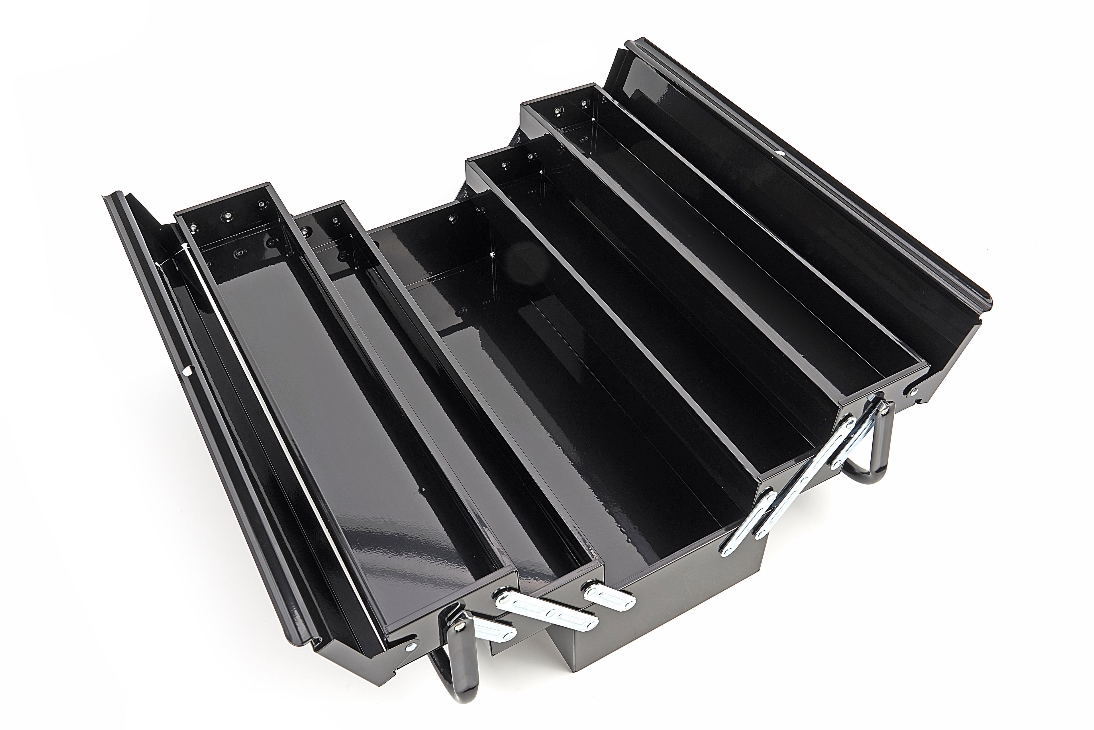 HBM 535 mm. Professioneller Werkzeugkasten aus Stahl mit 3 Ebenen und 5 Fächern Image 8