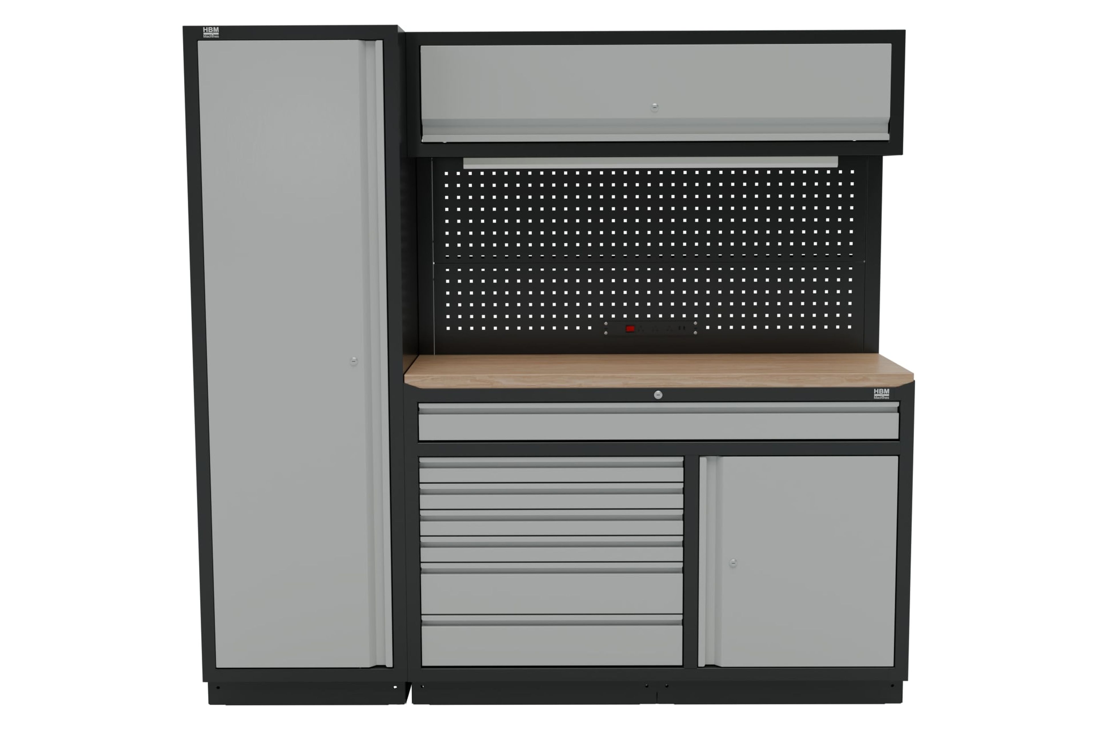 HBM modulair werkplaatssysteem 6-delig, zwart, grijs Image 2