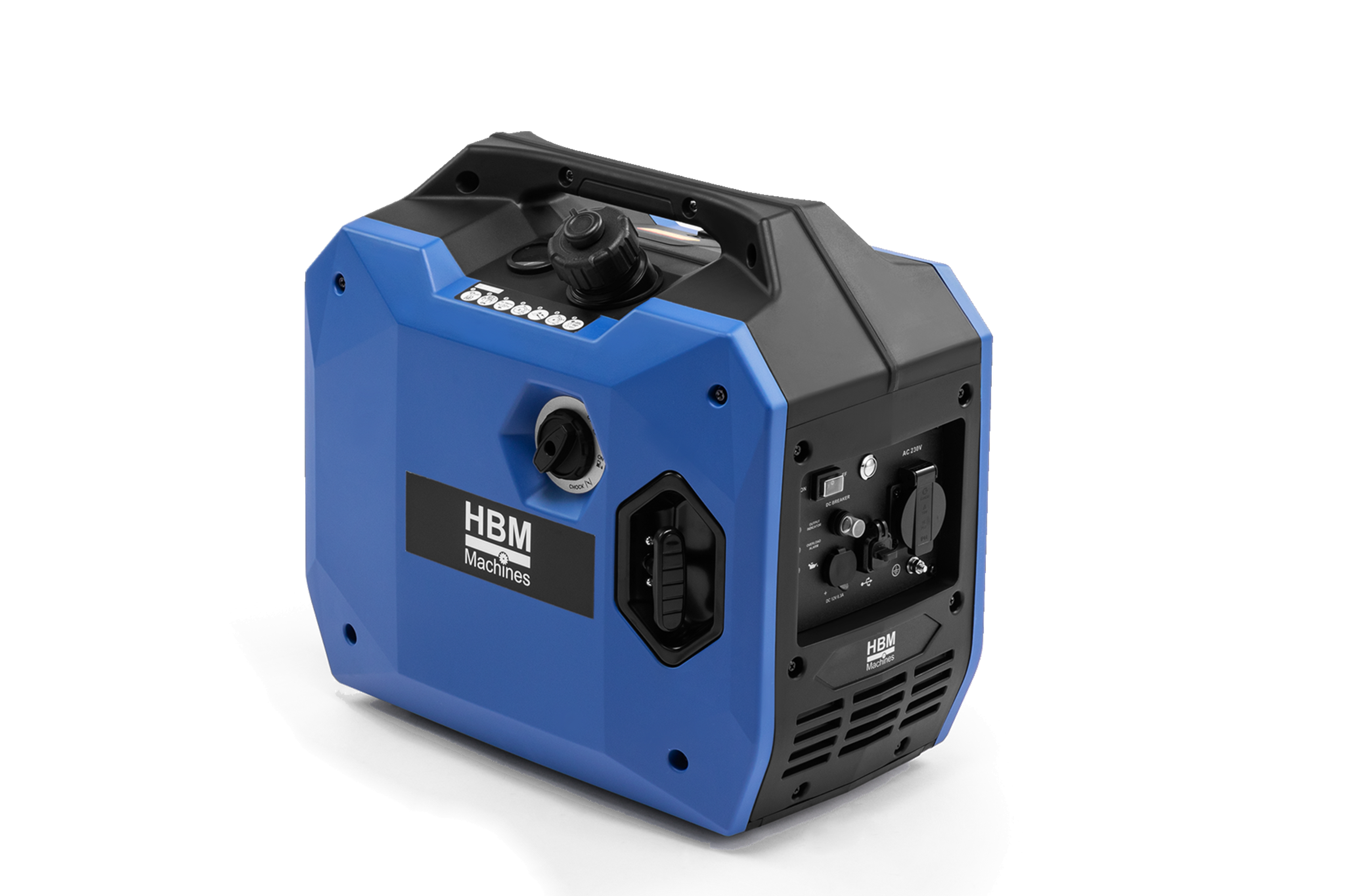HBM inverter aggregaat, generator met 79 cc benzinemotor 230V 2000W