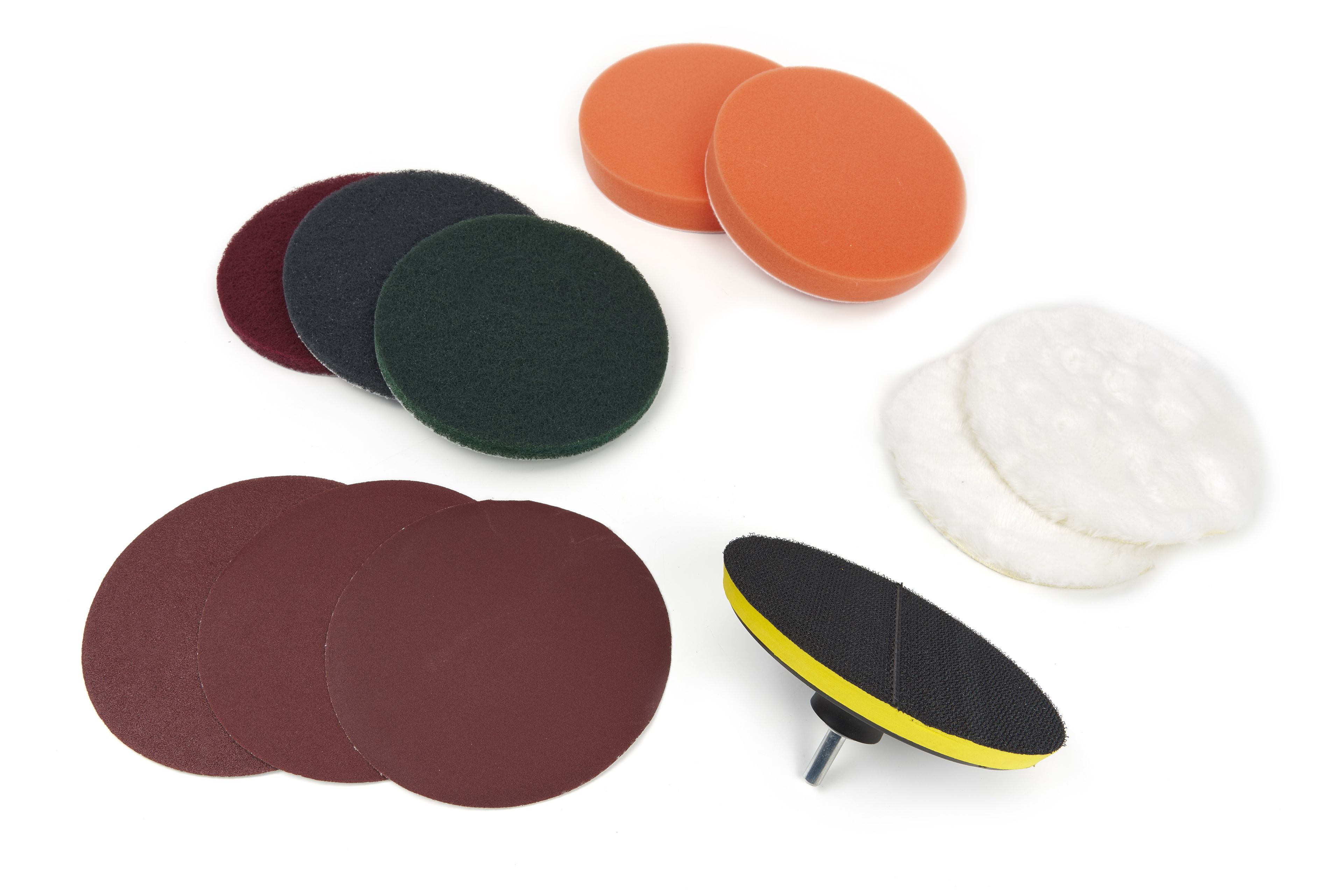 Set di lucidatura e levigatura HBM 12 pezzi con attacco M14 e 6 mm 125 mm Image 2