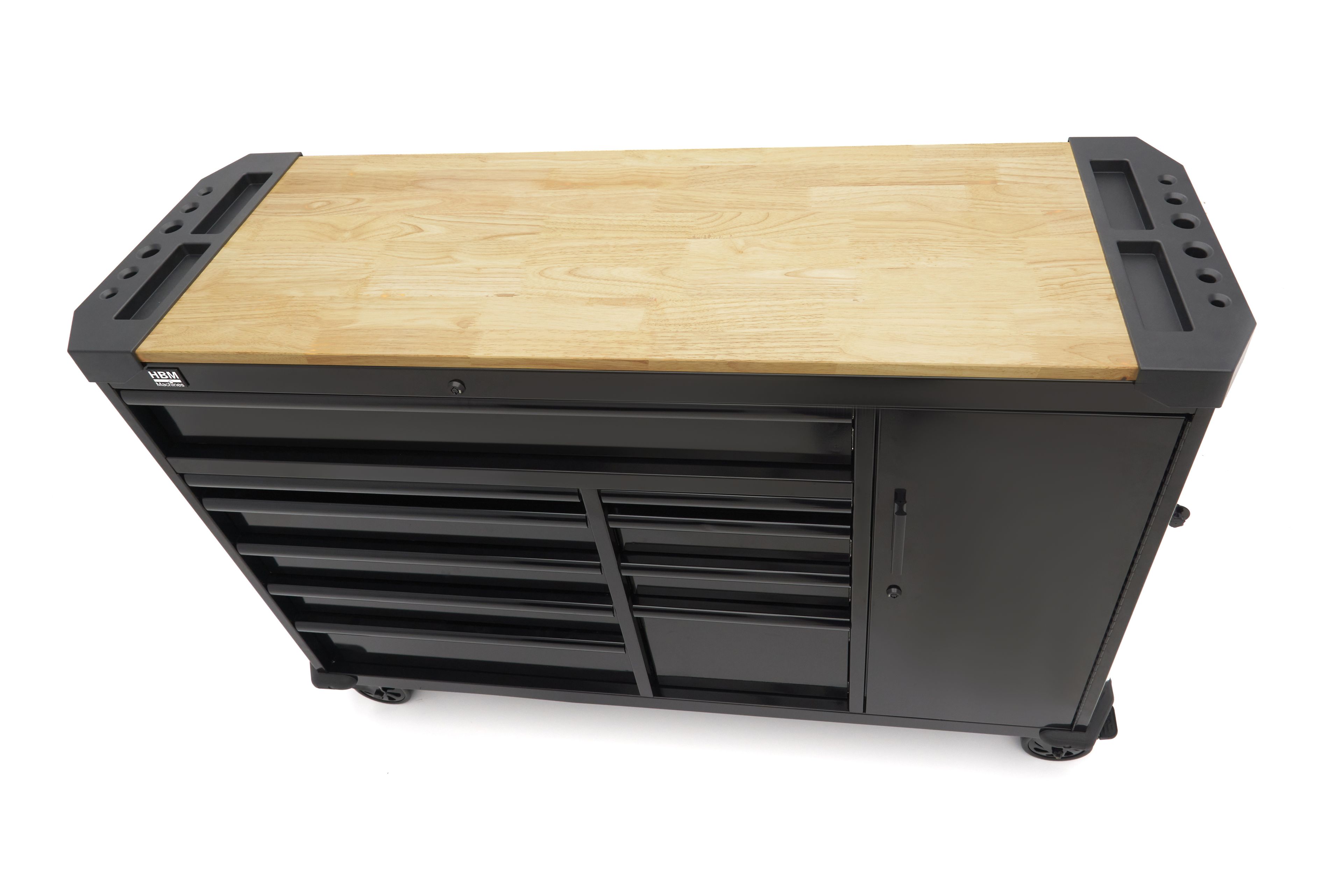 HBM Werkstattwagen 10 Schubladen 147 cm Schwarz Image 7