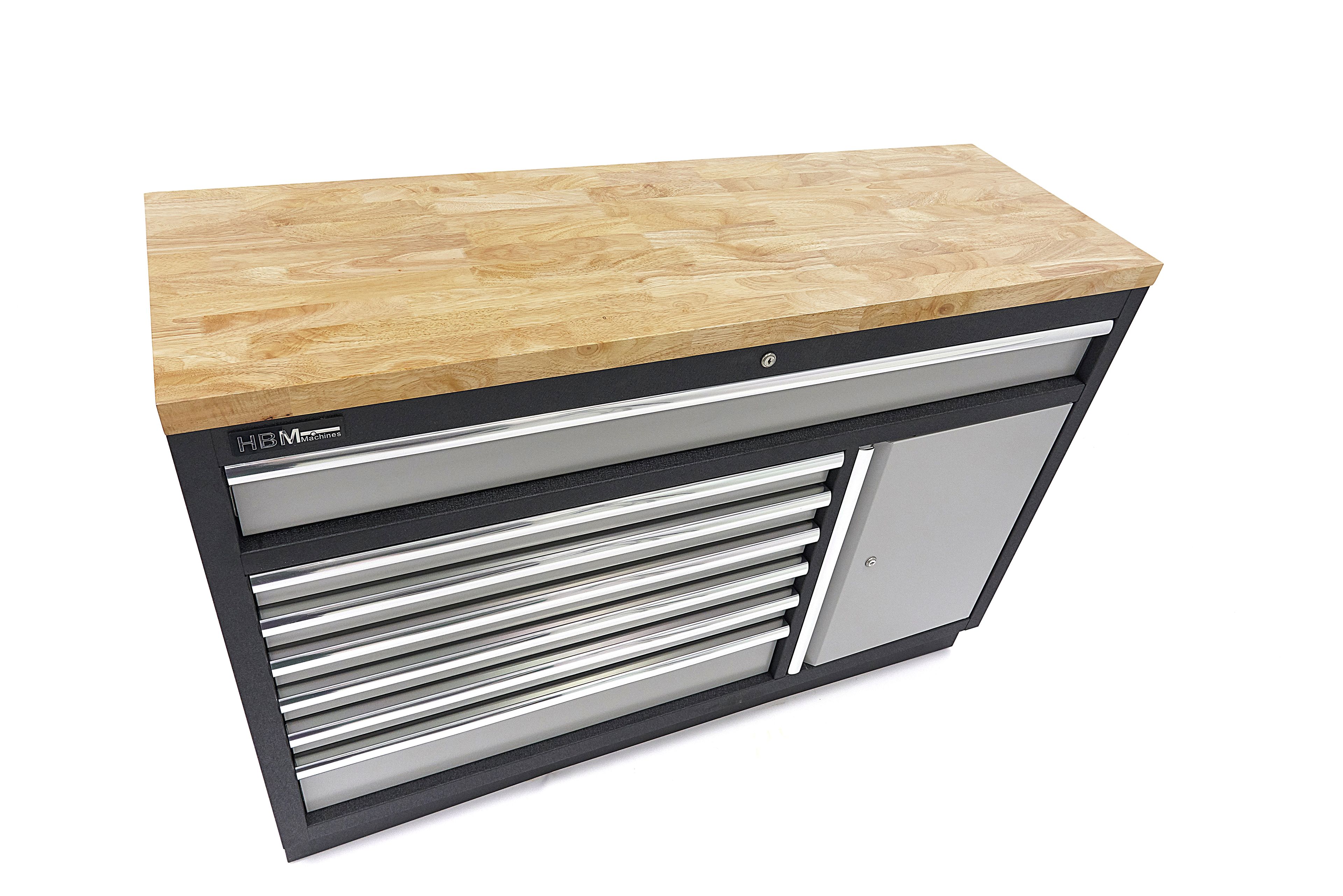 HBM 7 cassetti 132 cm. Armadio portautensili professionale, banco da lavoro con porta per attrezzatura da officina Image 18