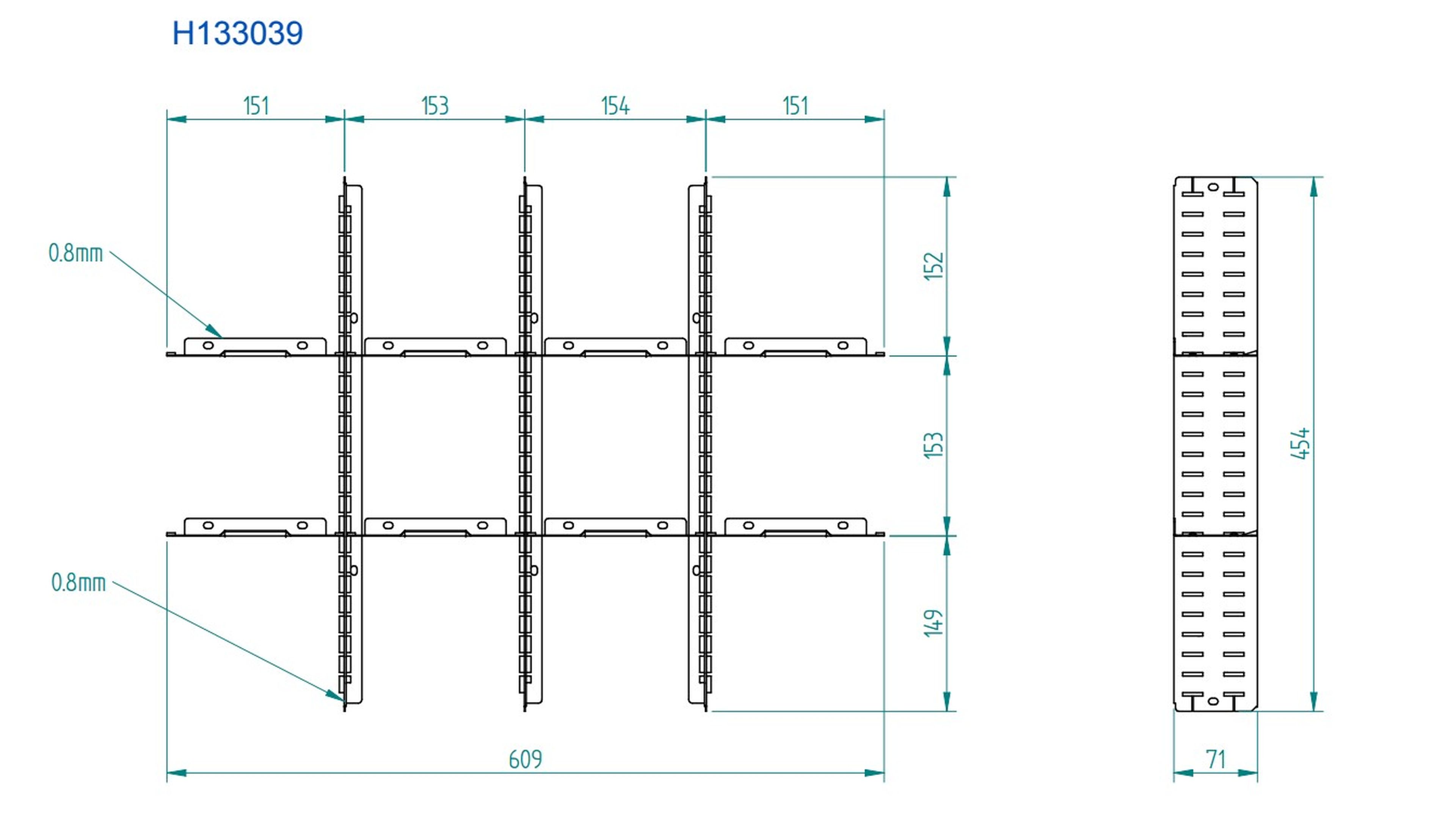 HBM tussenschot set 100 mm voor 1 lade Image 2