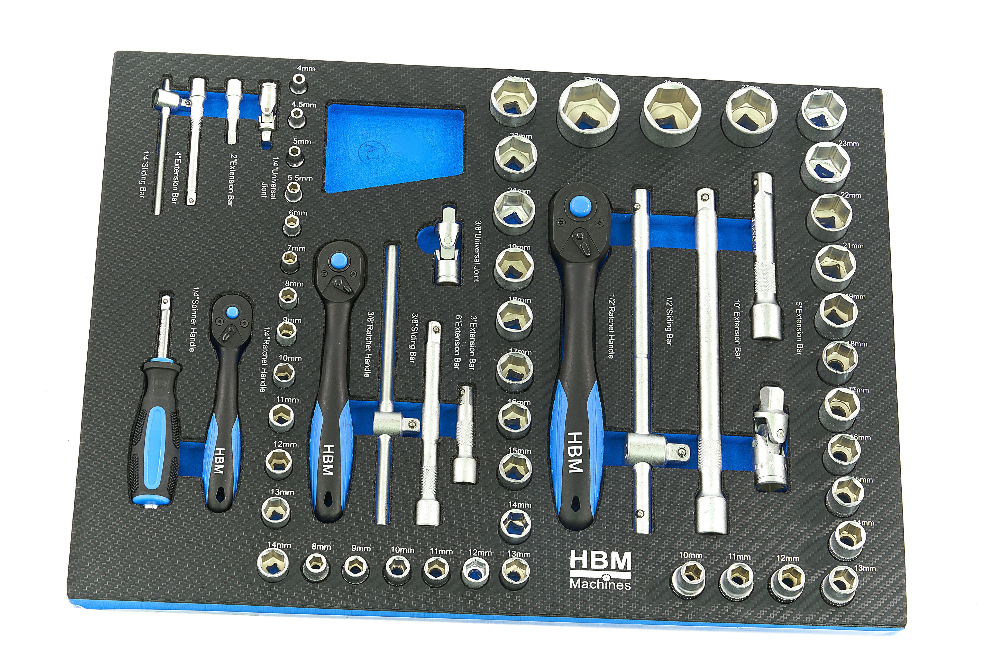 HBM gevulde gereedschapswagen 154-delig, blauw Image 18