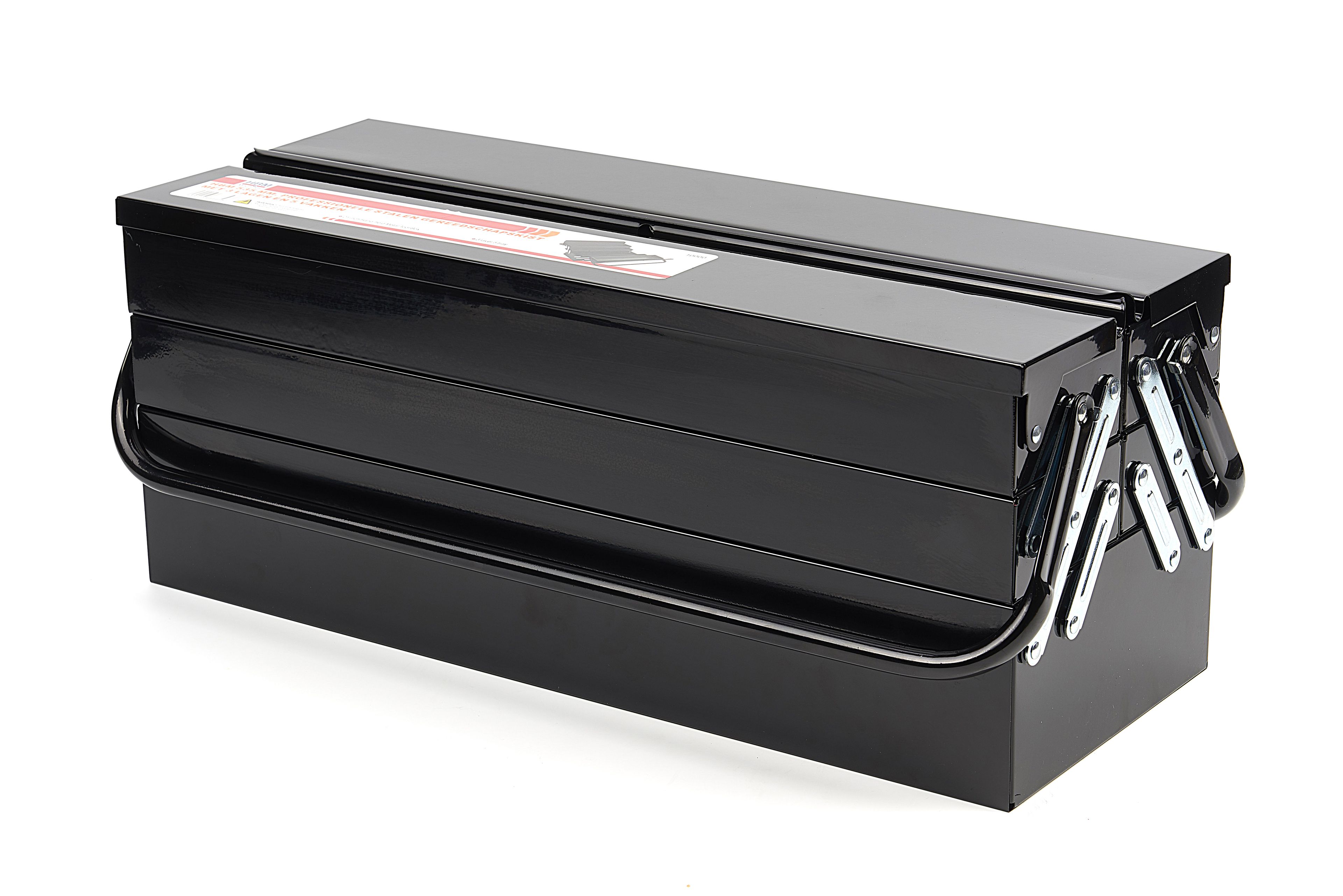 HBM 535 mm. Professioneller Werkzeugkasten aus Stahl mit 3 Ebenen und 5 Fächern Image 9