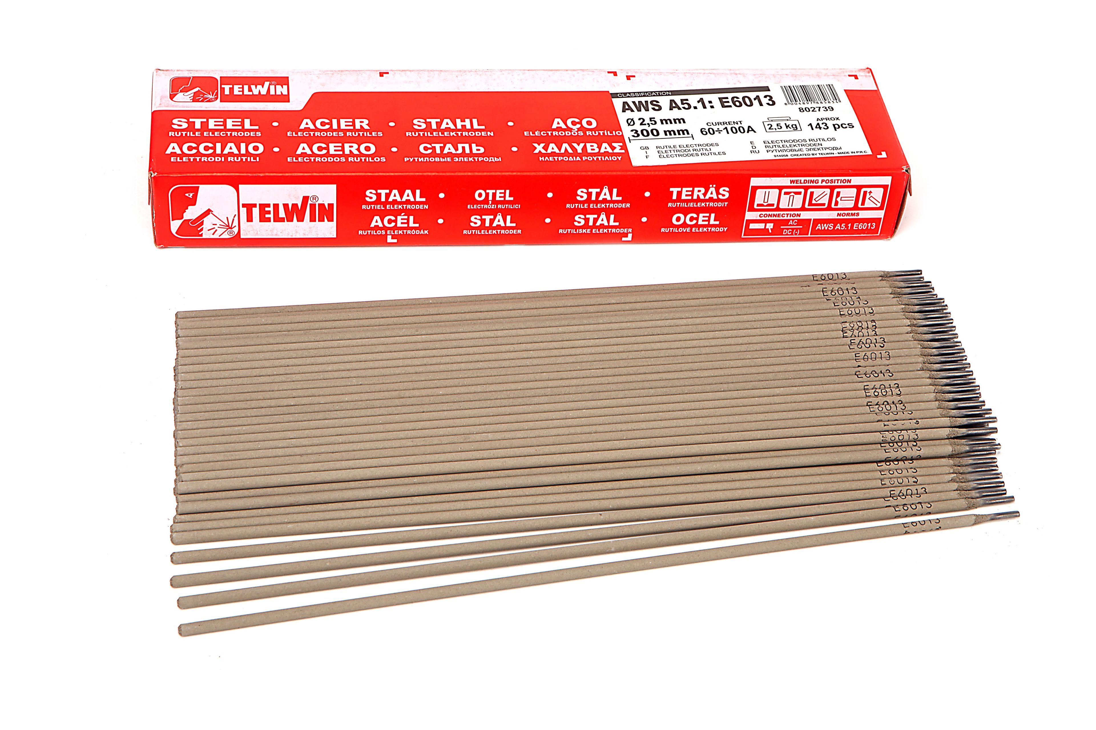 Telwin Rutiel Laselektroden E 6013 Ø 3,2 x 350 mm 125 Stuks