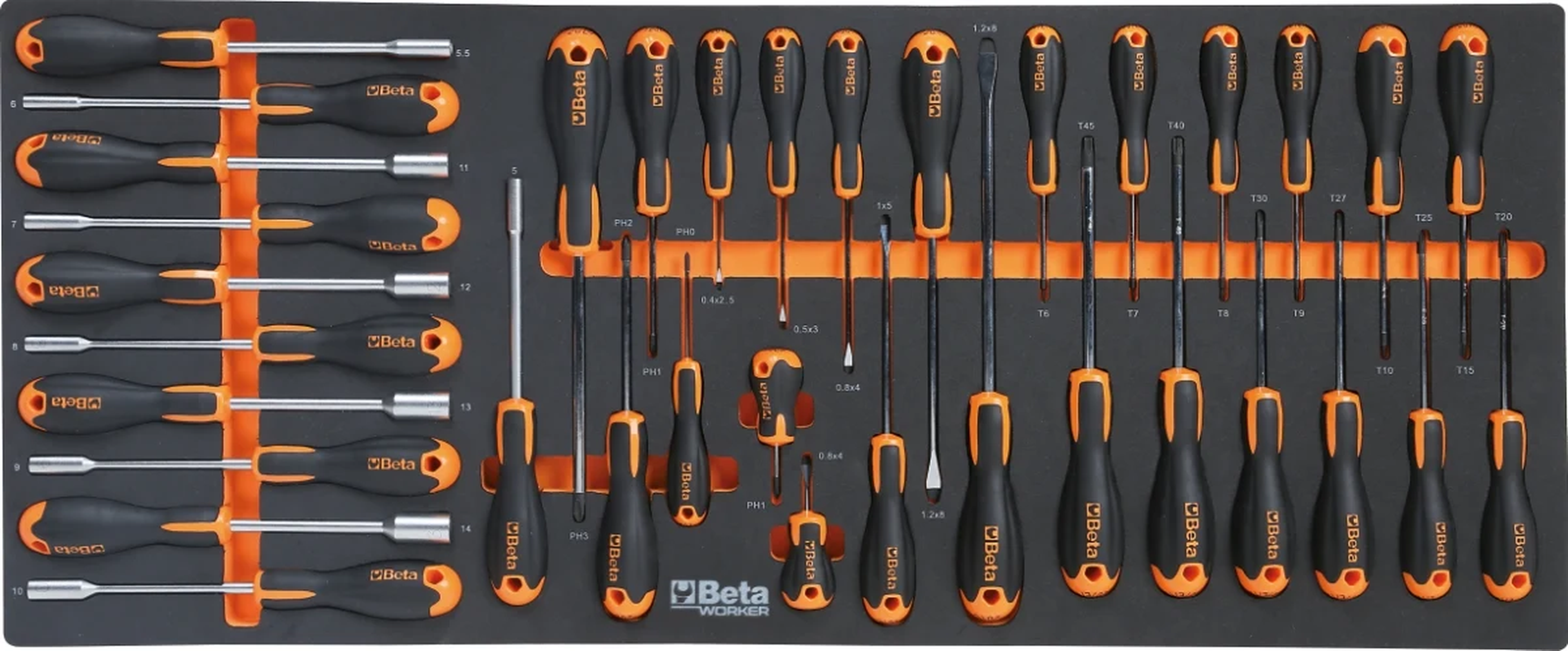 Beta gereedschapswagen 8 laden, 1061-delig, BW 2400 RSC24AXXL-O, oranje Image 7