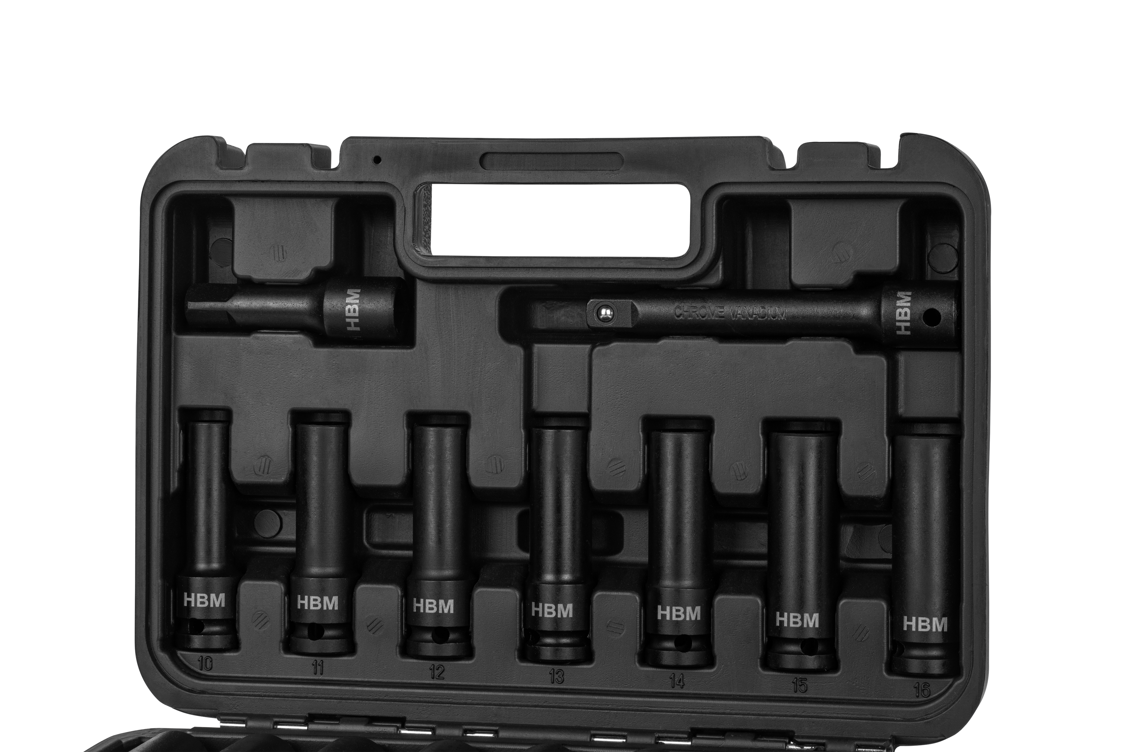 HBM krachtdoppenset, 1/2 inch, met verlengstukken, 18-delig Image 2