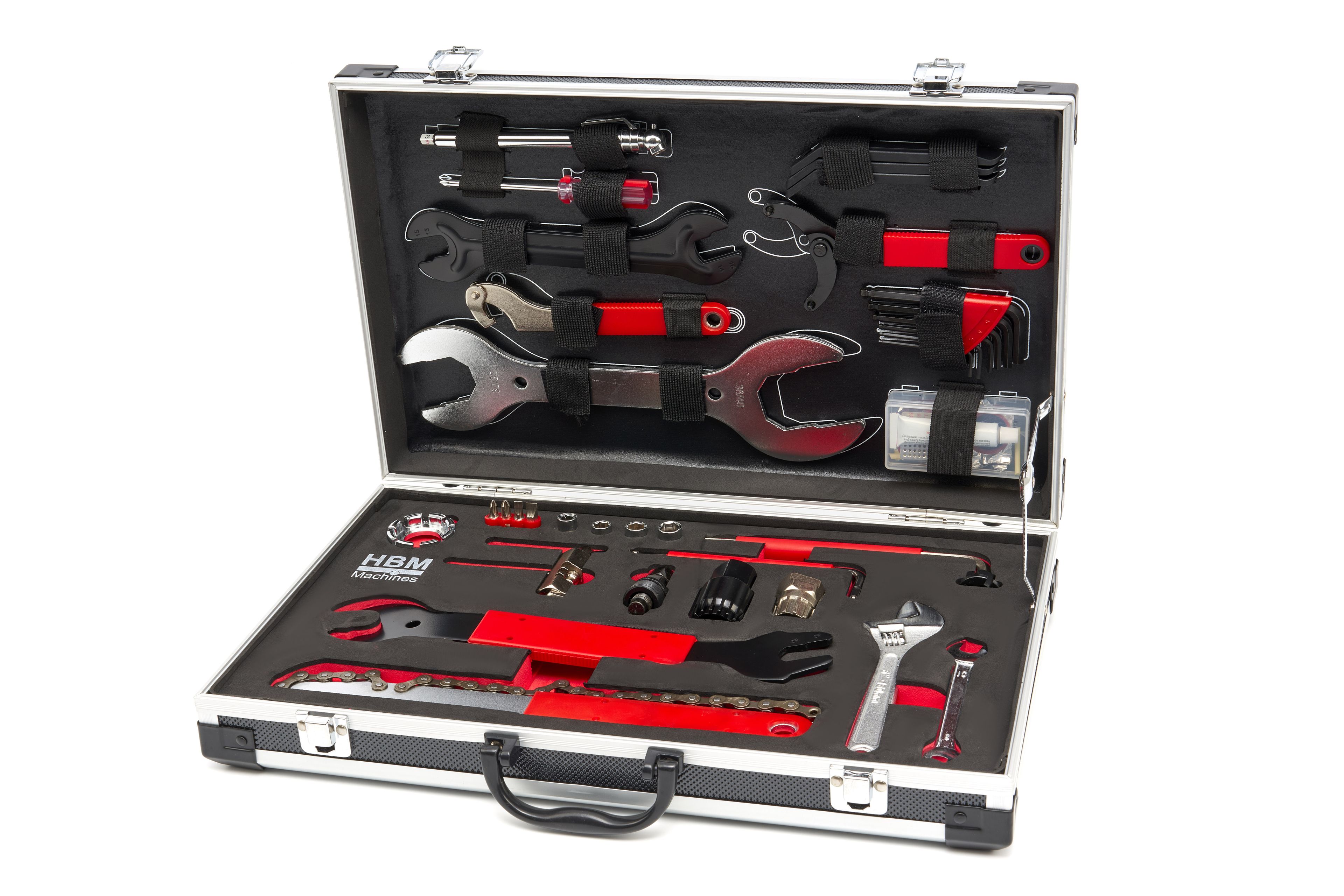 HBM Set di attrezzi per bicicletta da 22 pezzi in valigetta