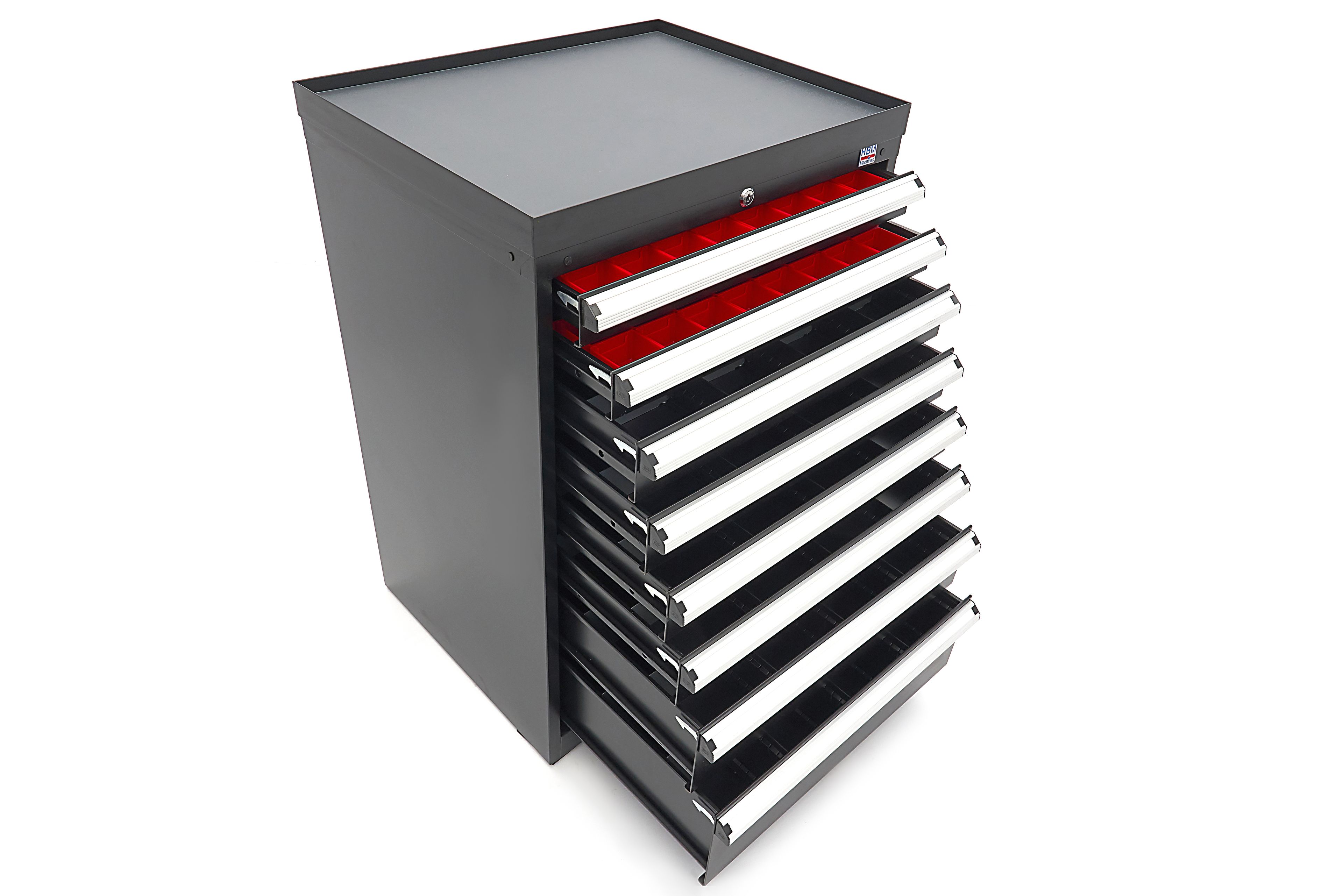 HBM Armoire à outils à 8 tiroirs 72 x 58 x 100 cm noire Image 6