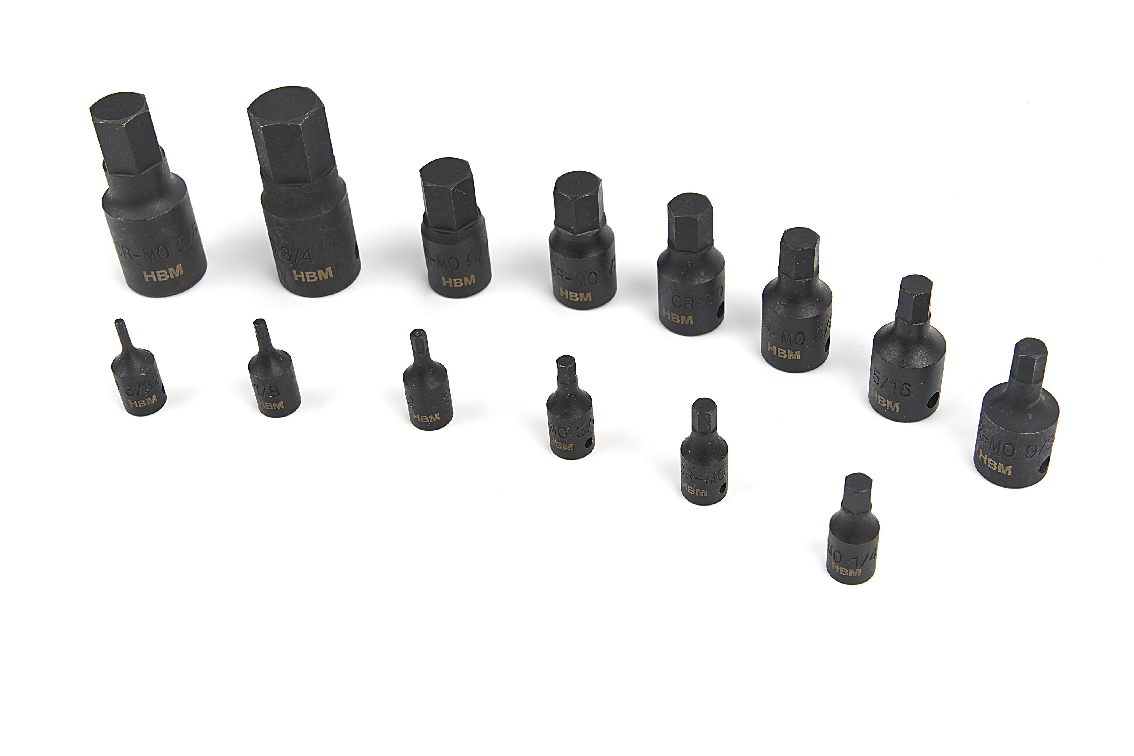 Set di chiavi a bussola esagonali HBM Kracht in pollici 14 pezzi Image 5