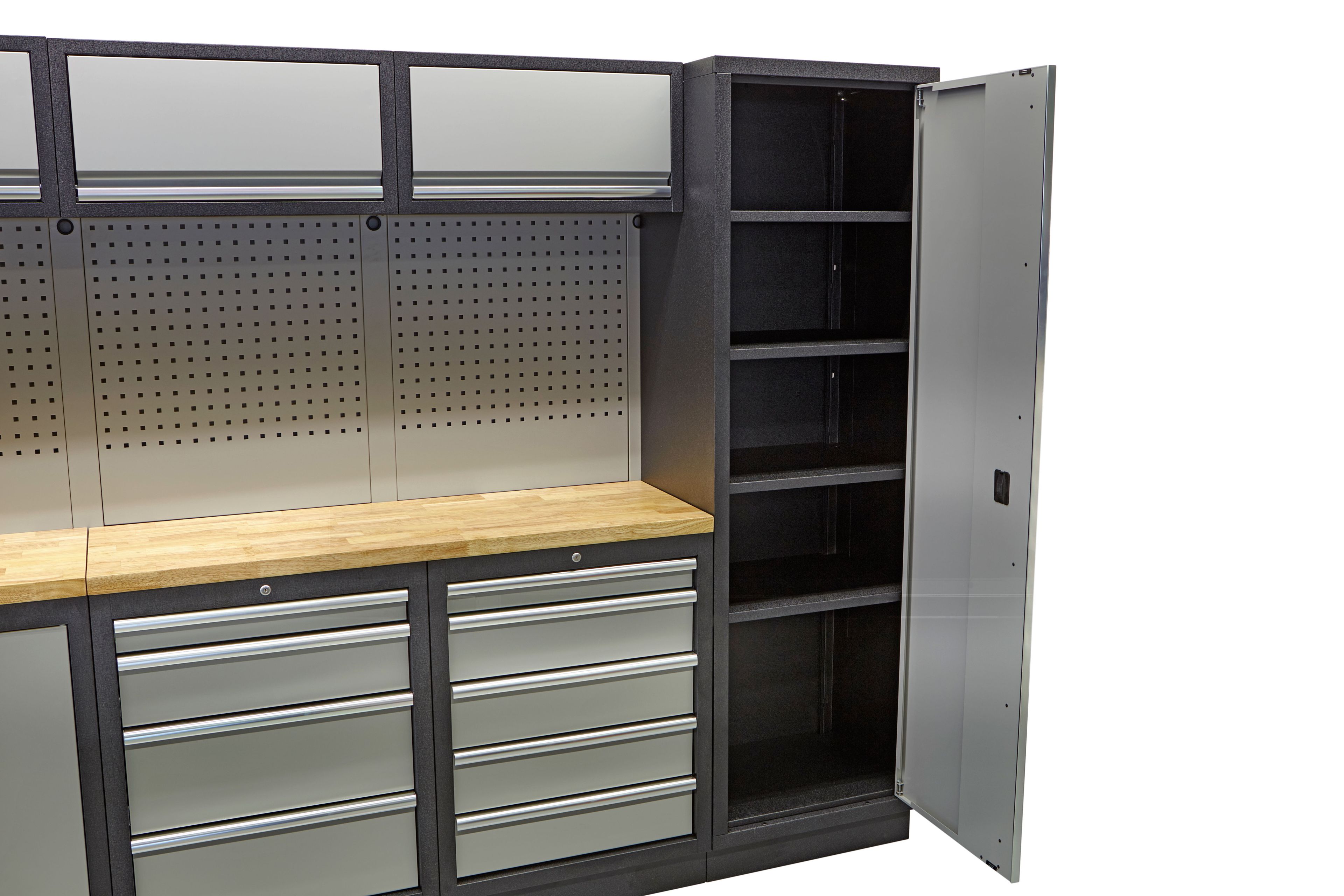 HBM professional modulair werkplaatssysteem, 16-delig, zwart grijs Image 8