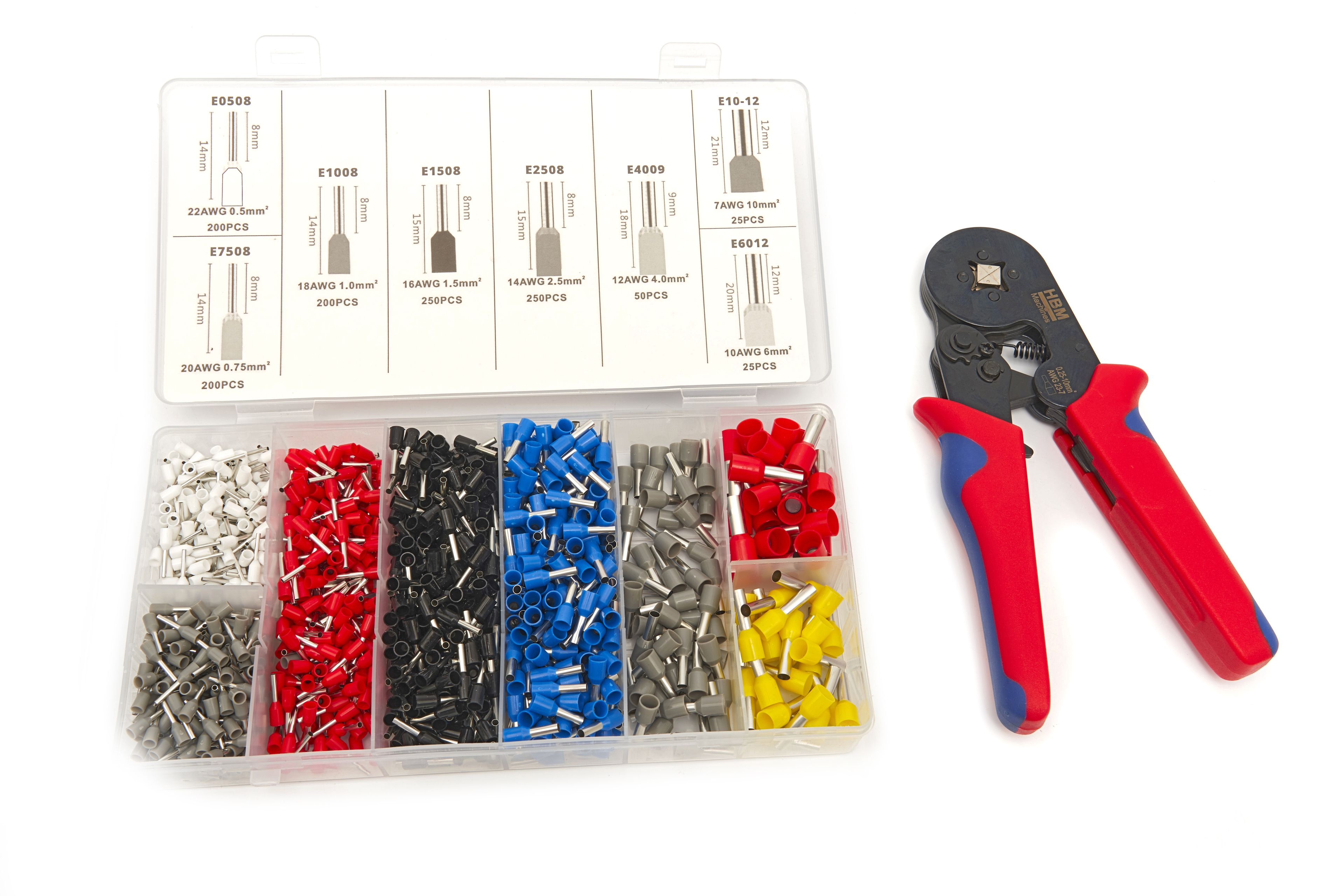 HBM pince à sertir pour câbles, pince à cosses, pince pour embouts de câbles 1200 pièces Image 3