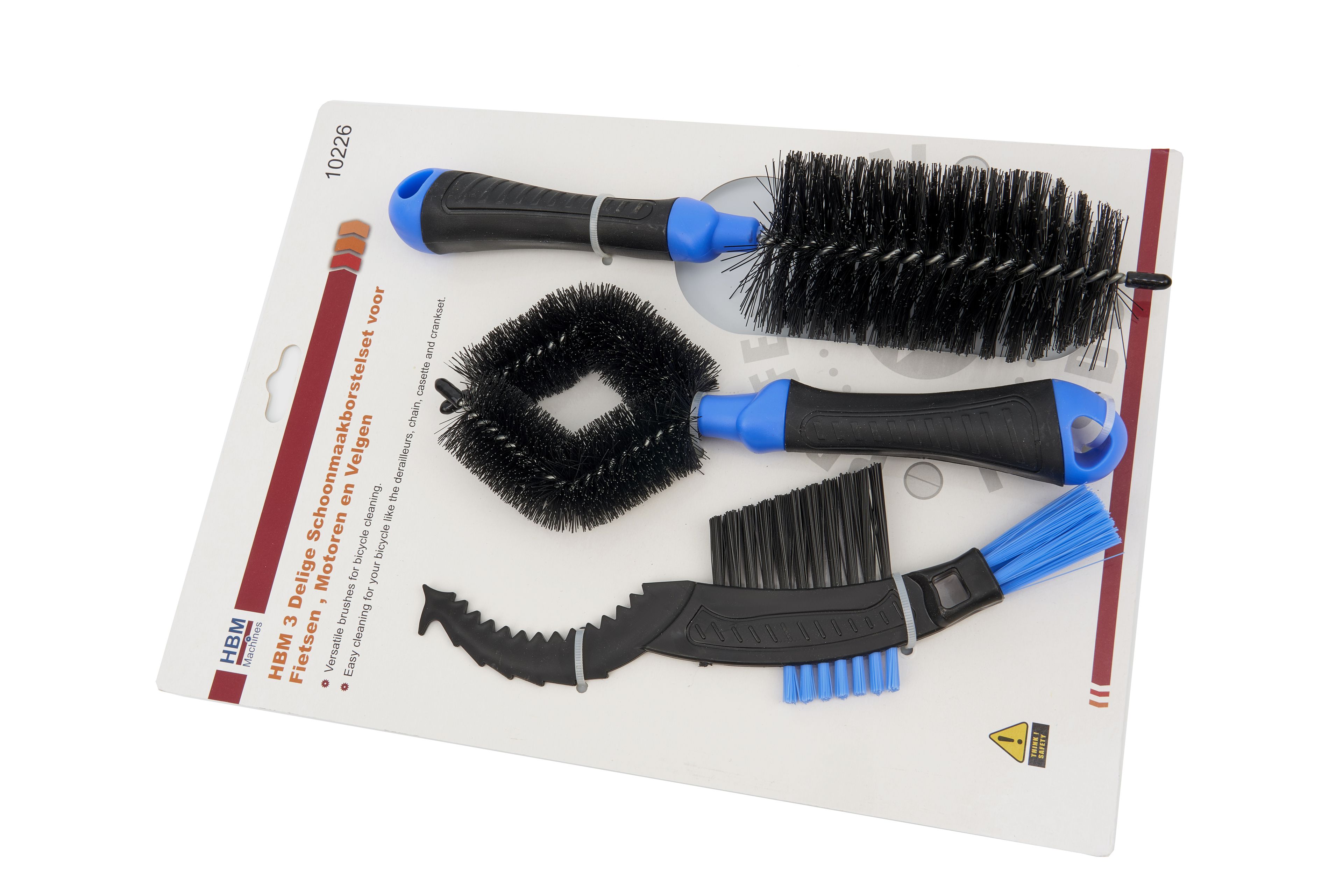 HBM 3 Delige Schoonmaakborstelset voor Fietsen , Motoren en Velgen Image 3