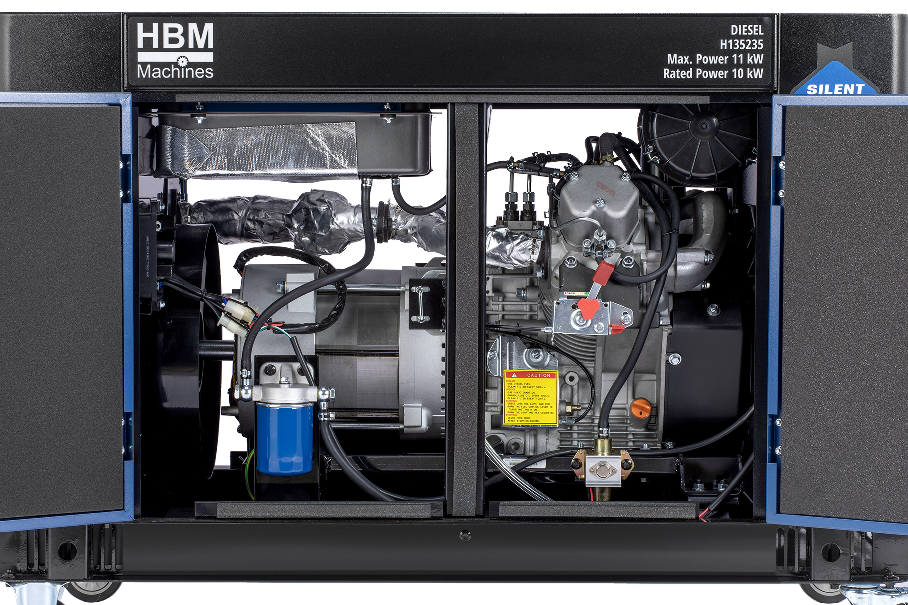 HBM générateur diesel avec moteur diesel de 870 cm³ 230V/400V 11000W Image 10
