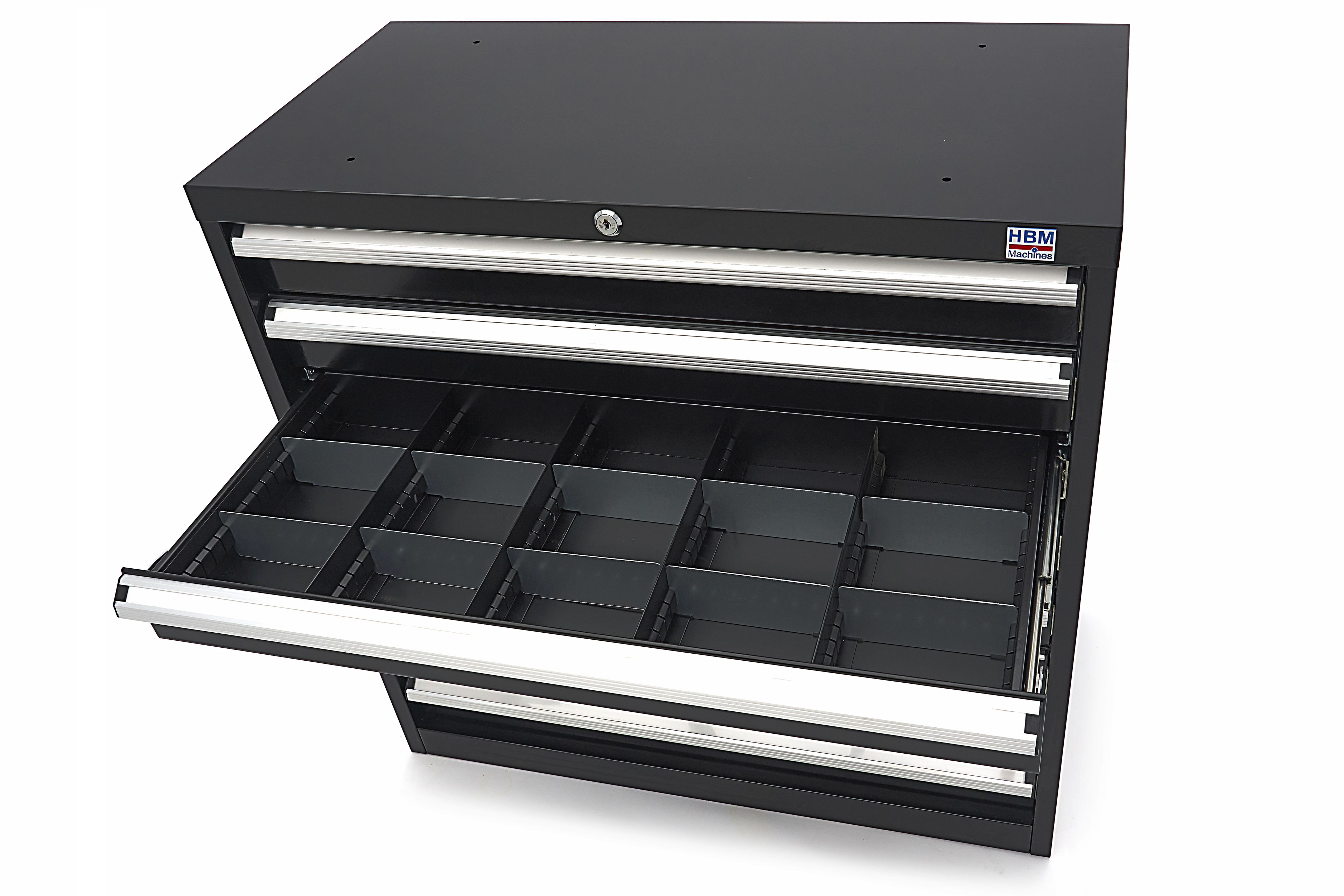 HBM 8 Schubladenschrank / Profi-Werkzeugschrank 90 x 45 x 90 cm schwarz Image 12
