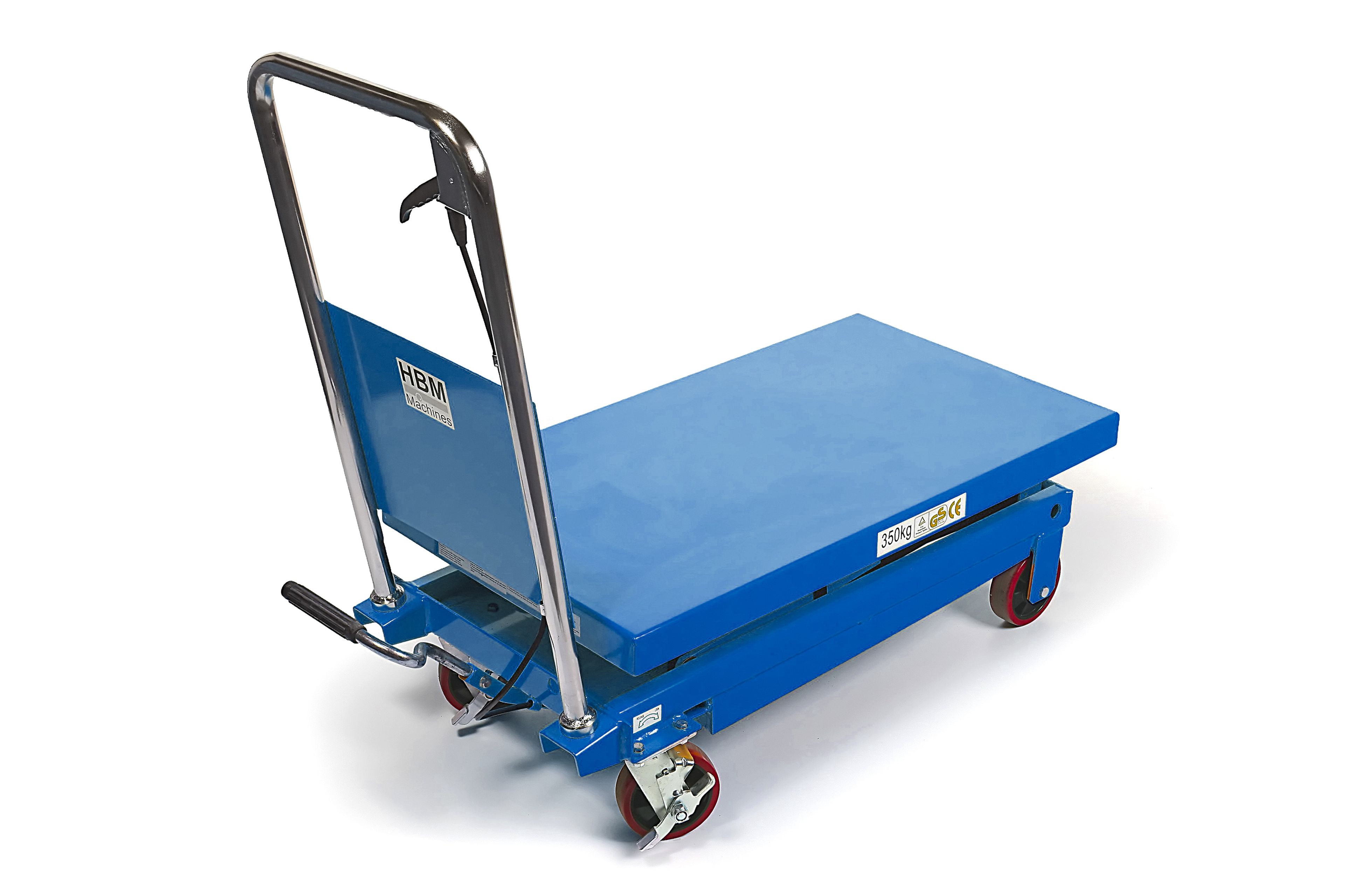 HBM table de travail / table élévatrice mobile haute 350 kg, bleu Image 2