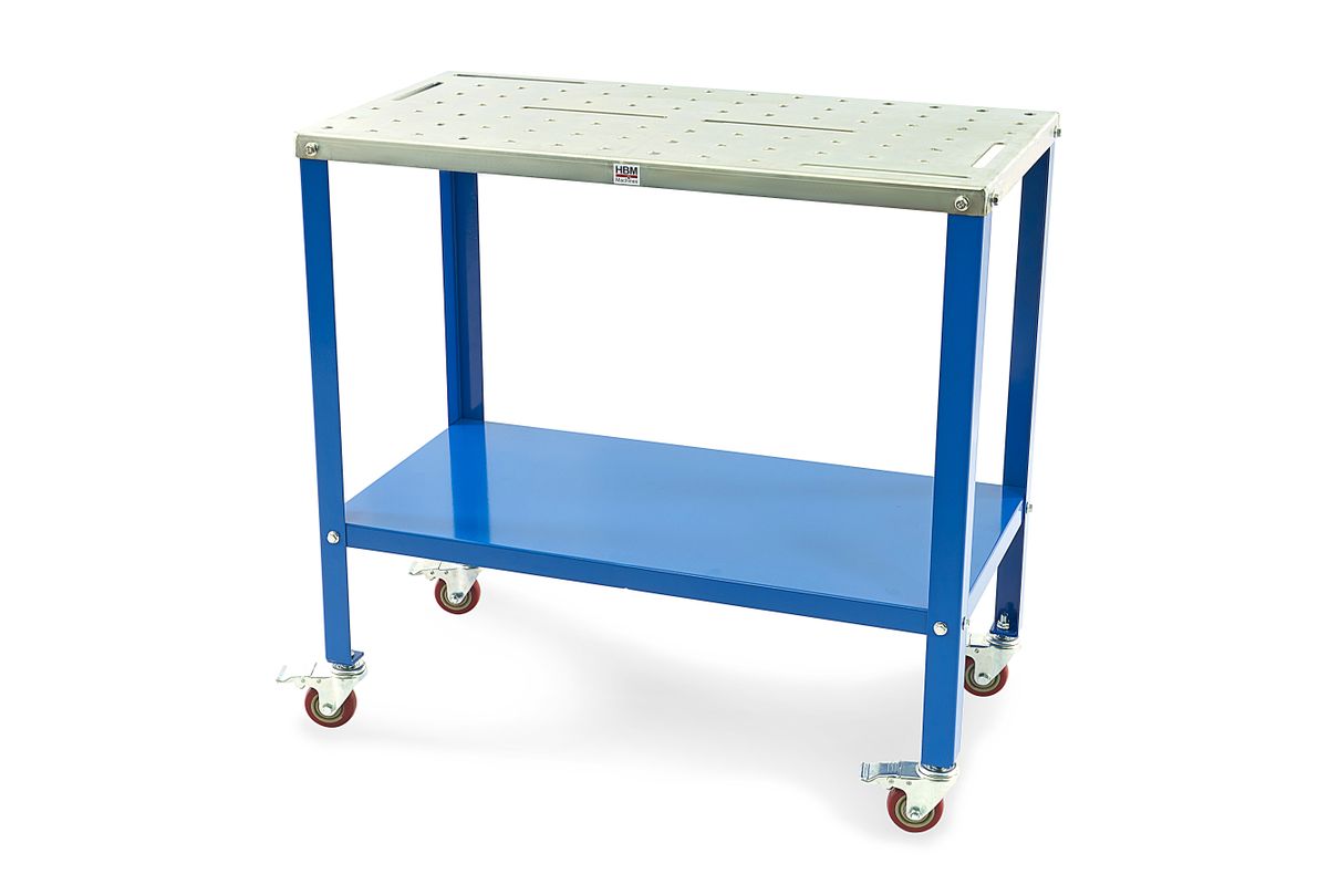HBM Mesa de soldadura móvil profesional 91 x 46 cm
