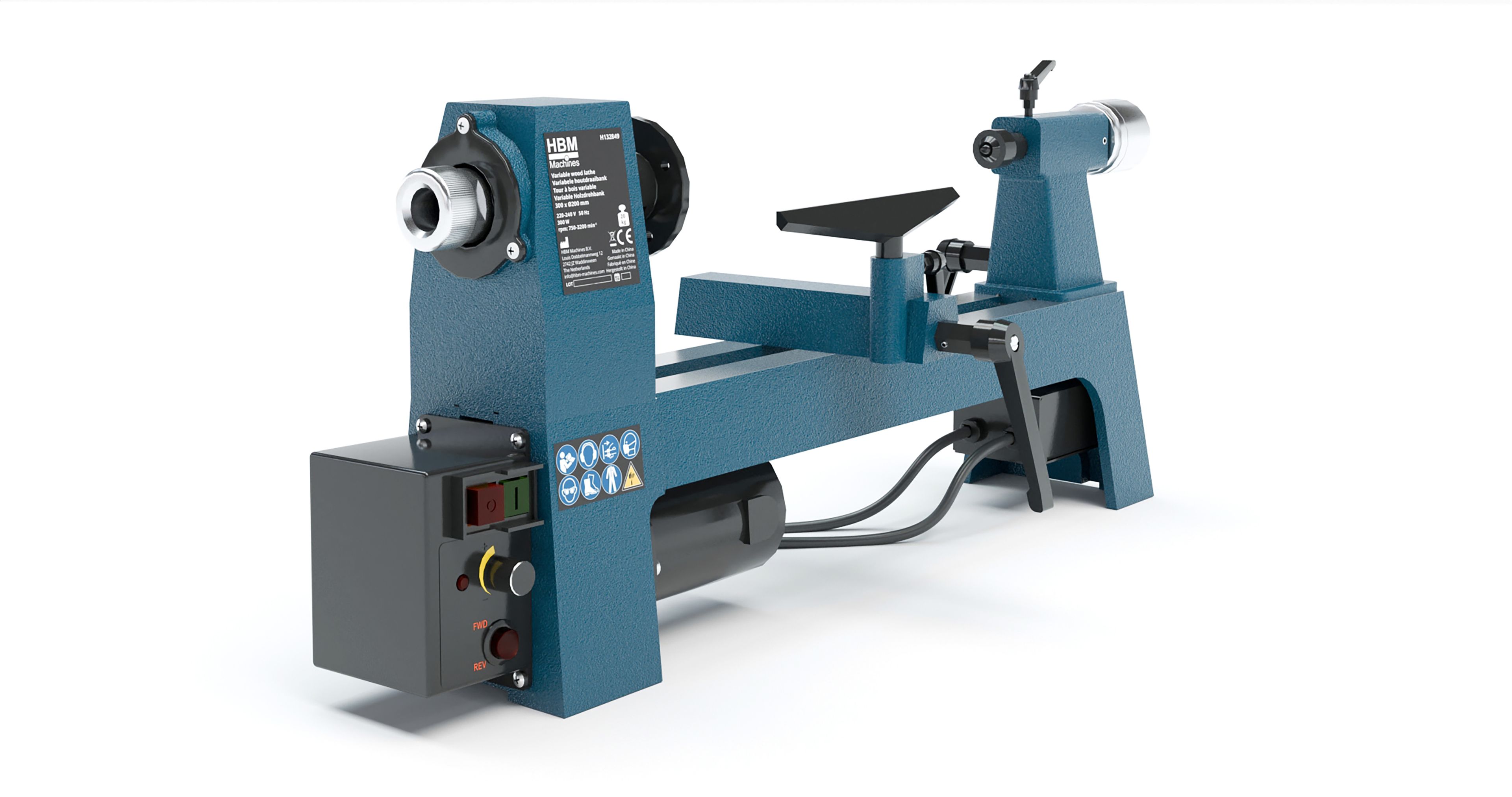 HBM variabele houtdraaibank 300 x 200 mm