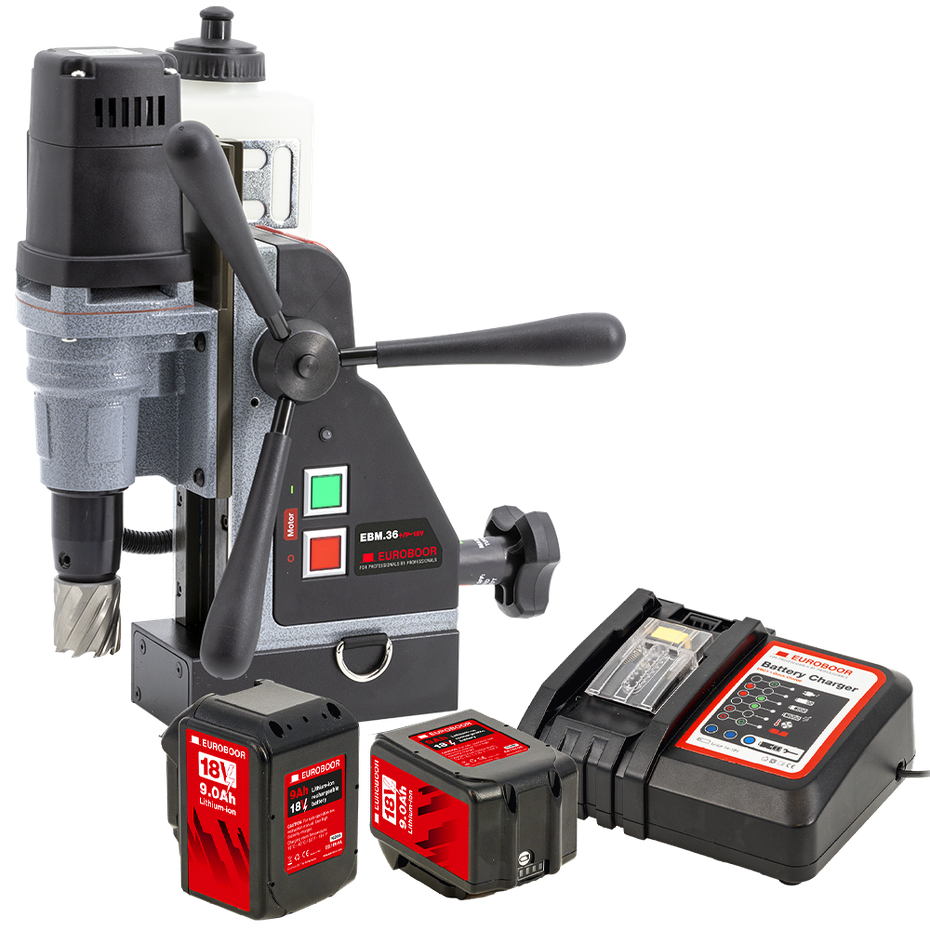 Euroboor draadloze magneet kernboormachine EBM.36+/P-18V 9Ah 36mm - 1 7/16"