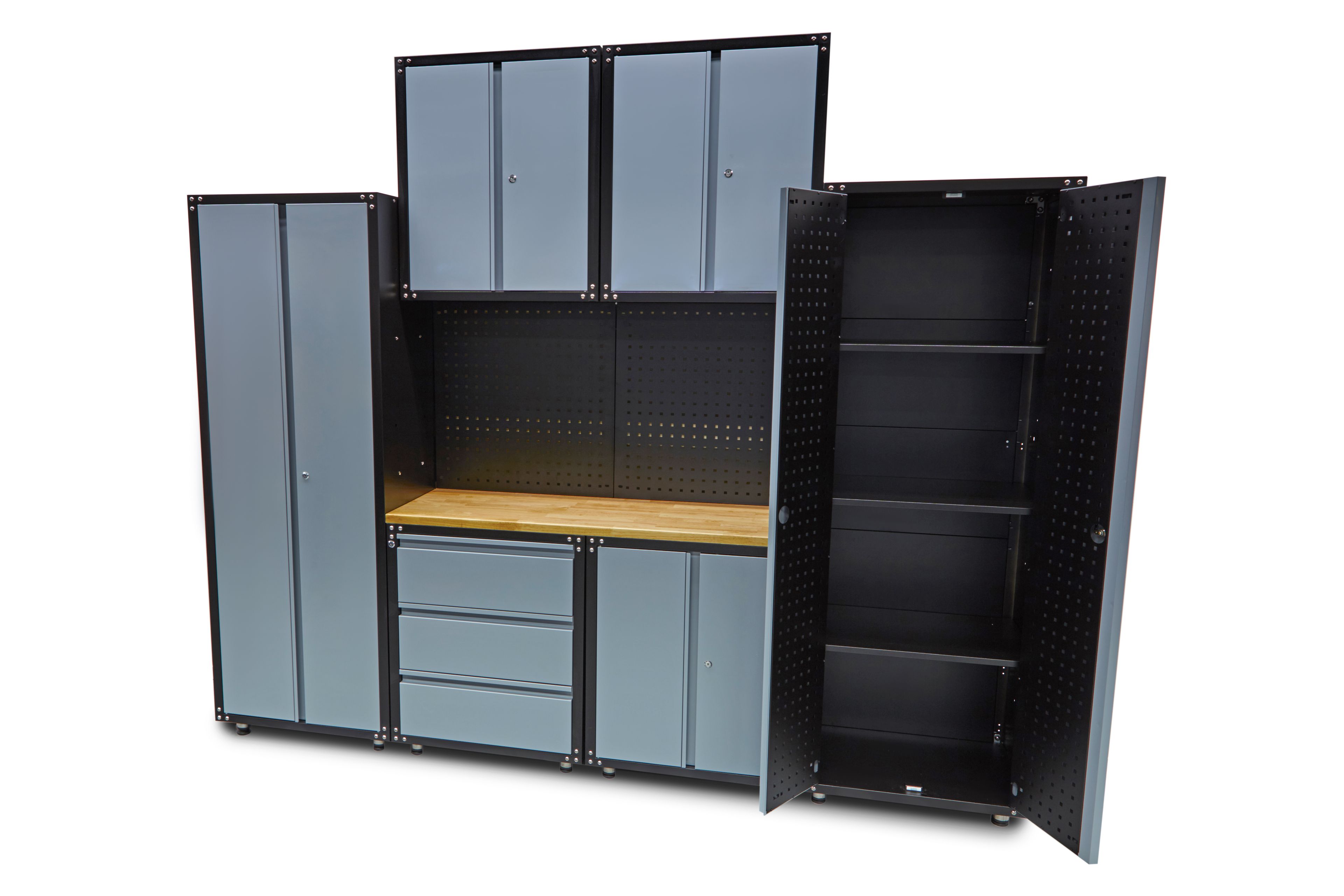 HBM premium werkplaatssysteem, 9-delig, grijs Image 8