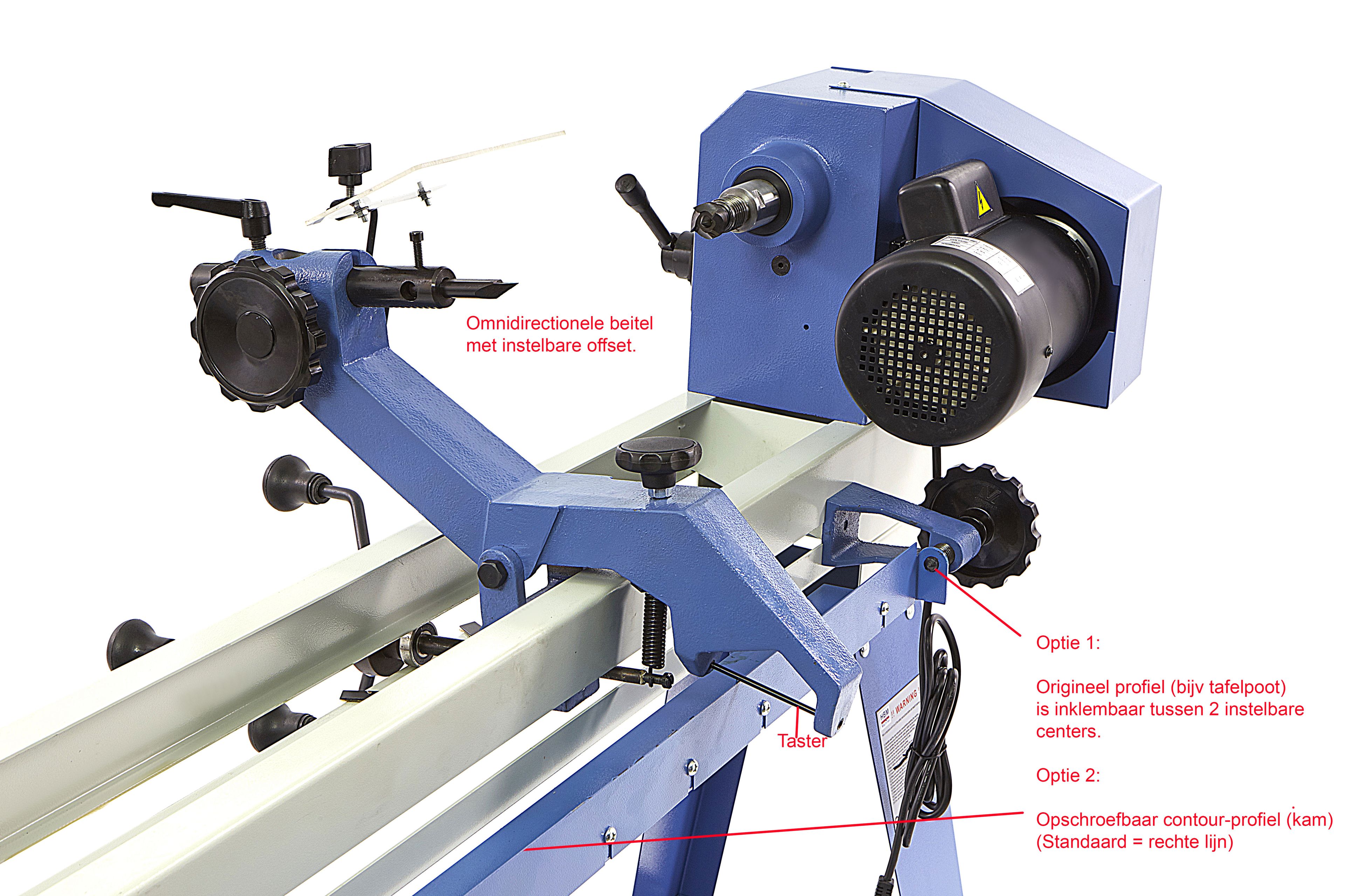 HBM 1100 Variabele Houtdraaibank met Kopieerinrichting Image 5