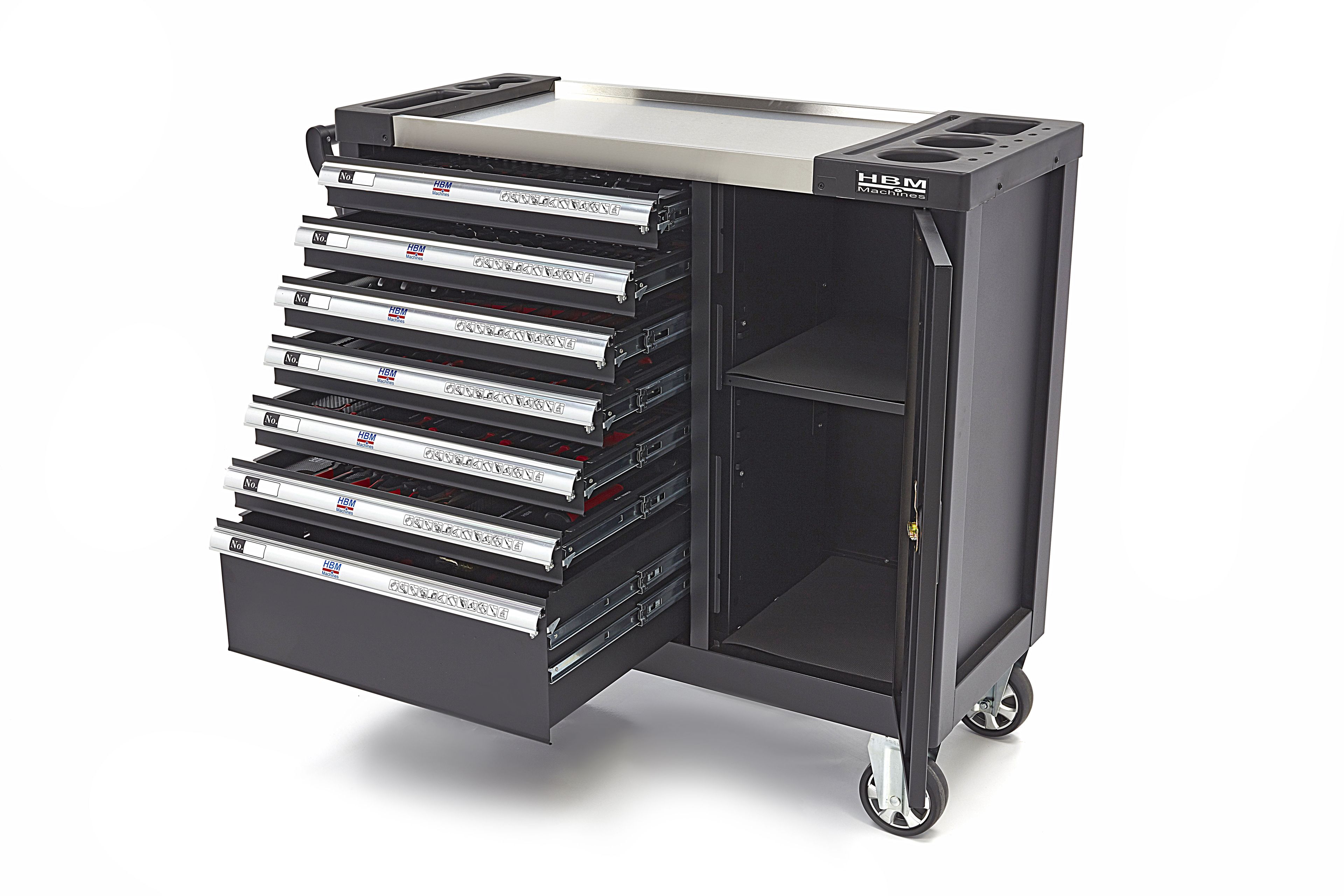 HBM XL Premium Gevulde Gereedschapswagen met Deur - 274 Delig