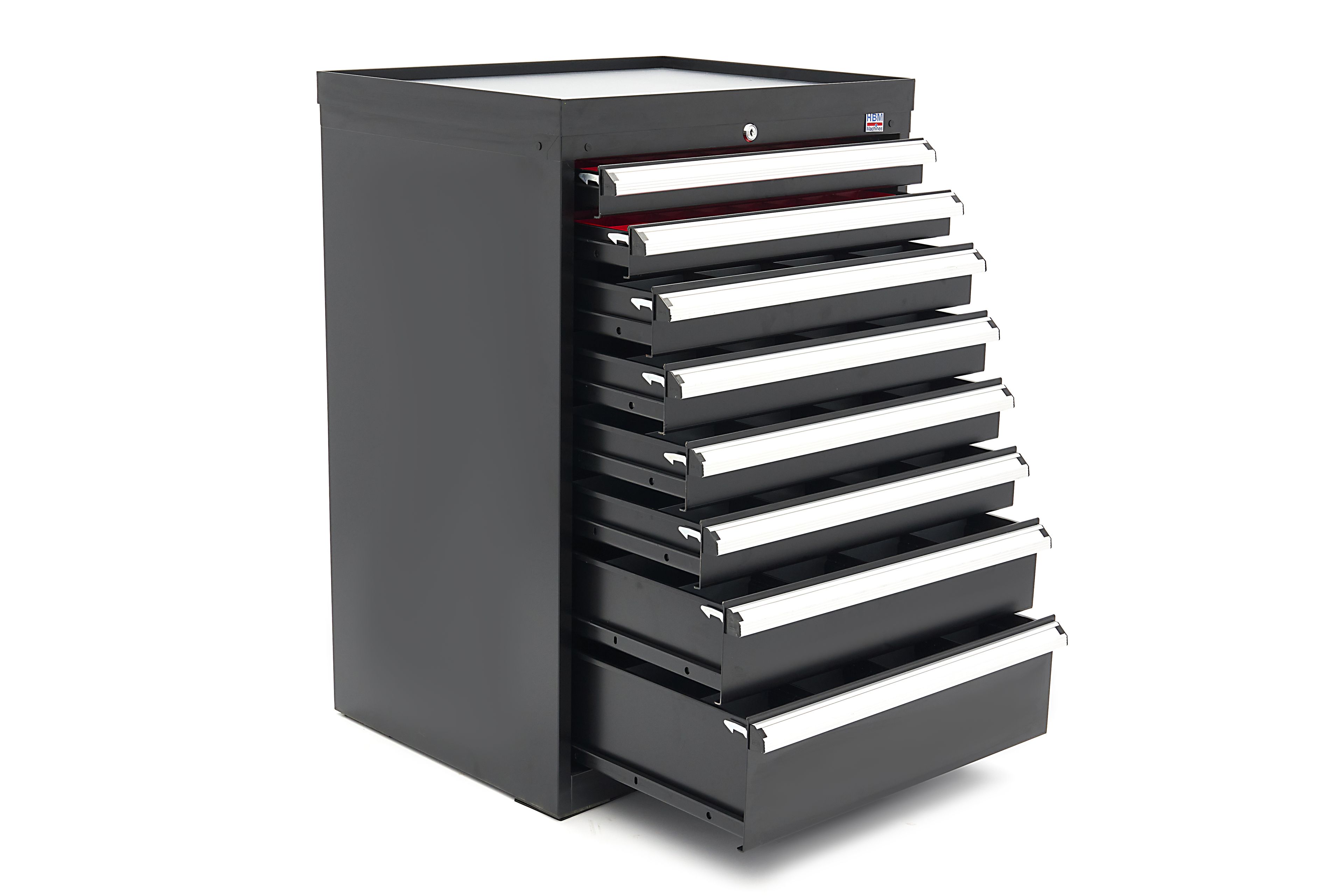 HBM Armoire à outils à 8 tiroirs 72 x 58 x 100 cm noire Image 5