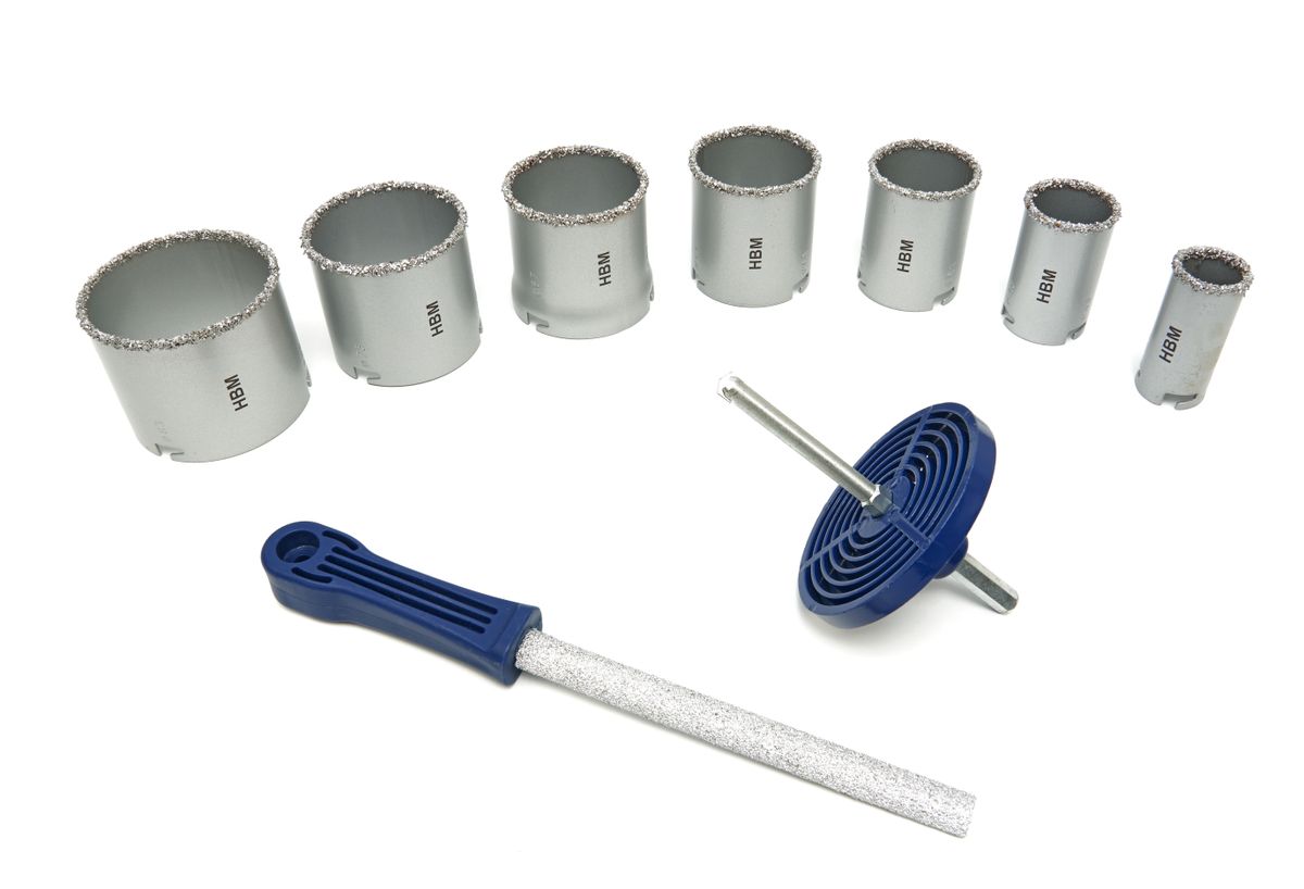 HBM 10-teiliges Diamant-Lochsäge-Set für Stein