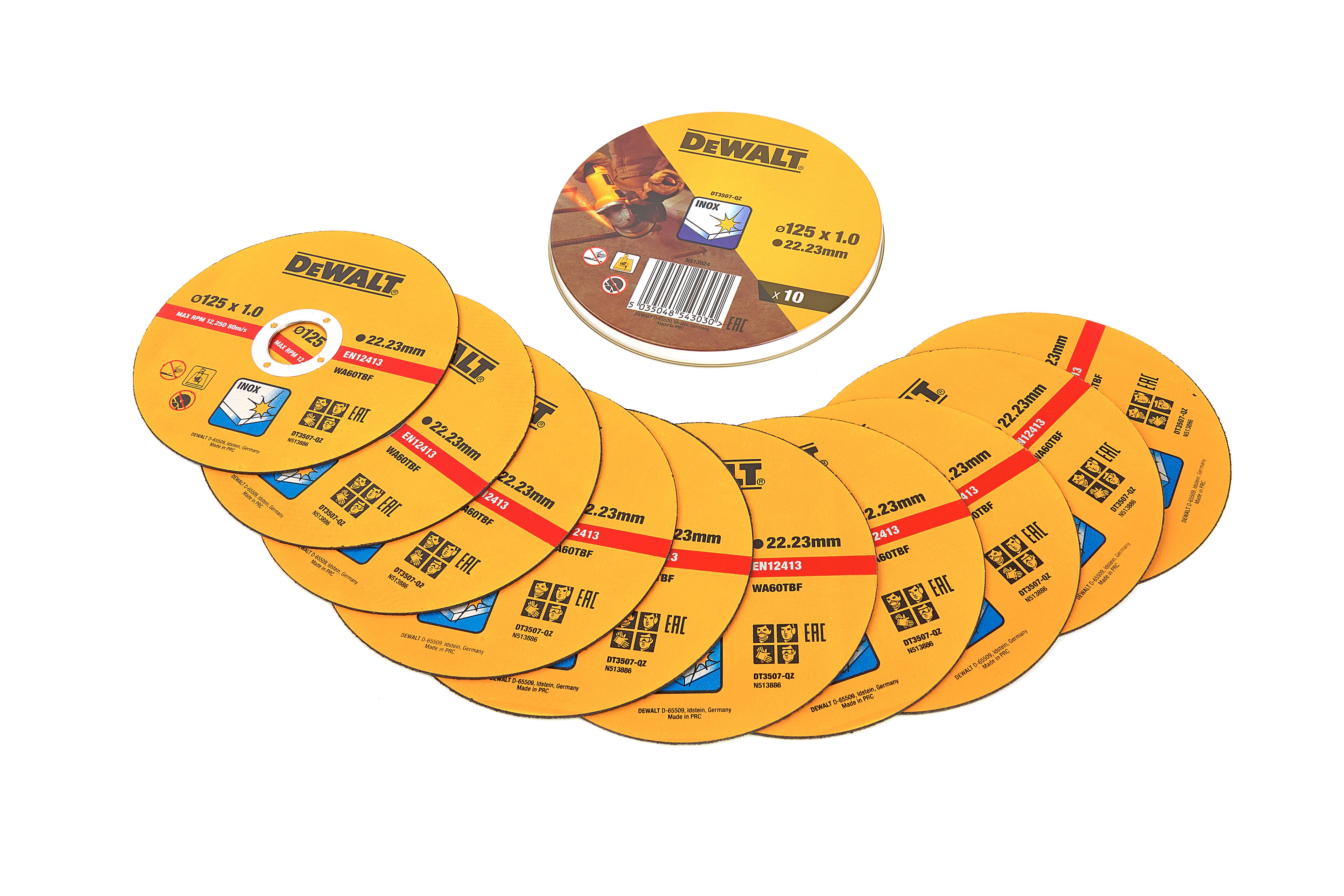 DeWalt DT3507 Disque à tronçonner - 125 x 22,23 x 1,0mm - acier inoxydable 10pcs