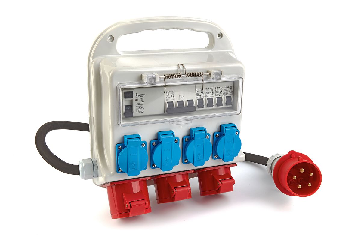 HBM Stromverteiler 3 x 400 V und 4 x 230 V, Stifterdung