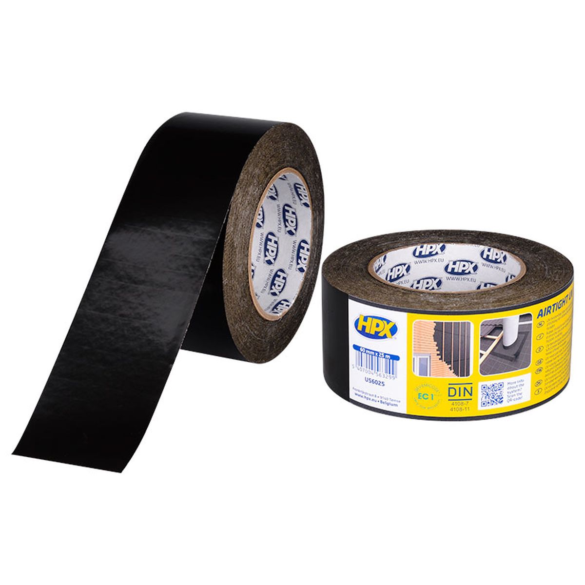 HPX UV-beständiges PE-Band – schwarz 60 mm x 25 m