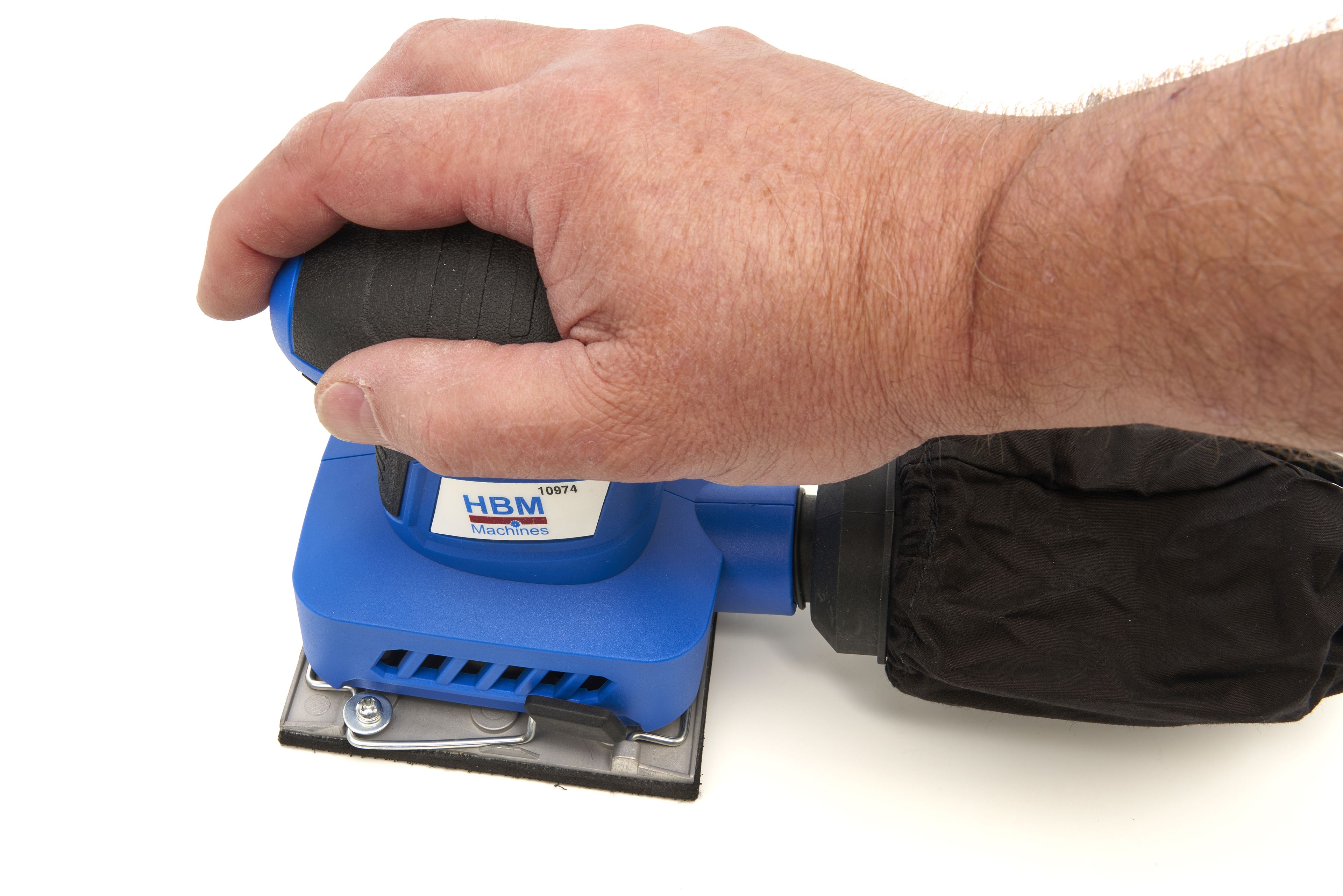 HBM Ponceuse orbitale, ponceuse à main 240 Watts avec 12 feuilles abrasives. Image 7