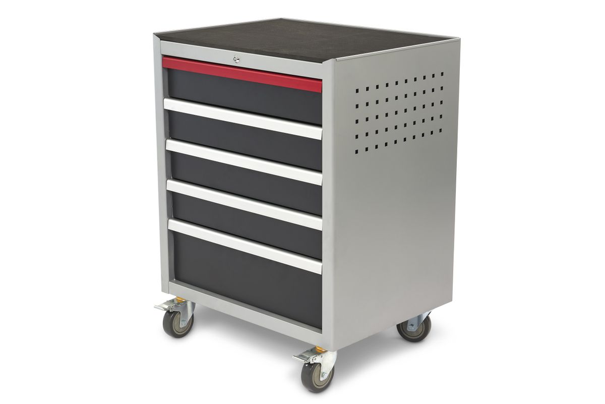 HBM Carro de herramientas profesional 5 cajones Deluxe para mobiliario de taller