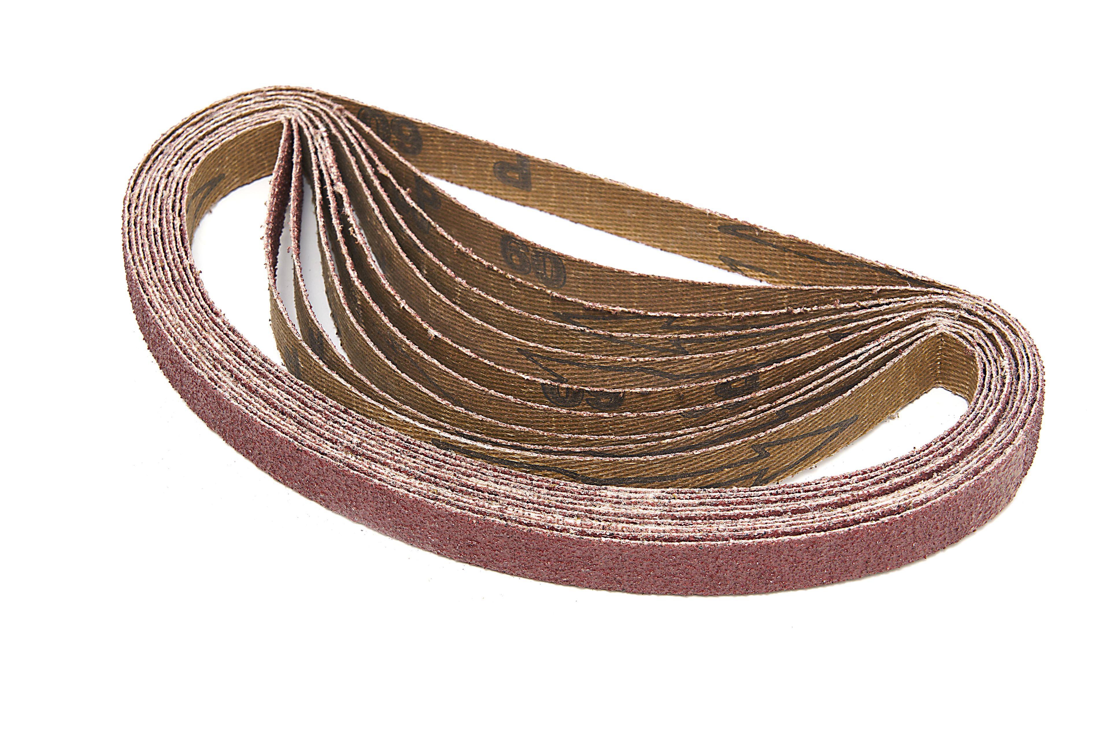 HBM 10 Delige Schuurbandenset 13 x 457 mm voor HBM Powerfile / Stripschuurmachine / Bandschuurmachine met Stofopvang - 400 Watt