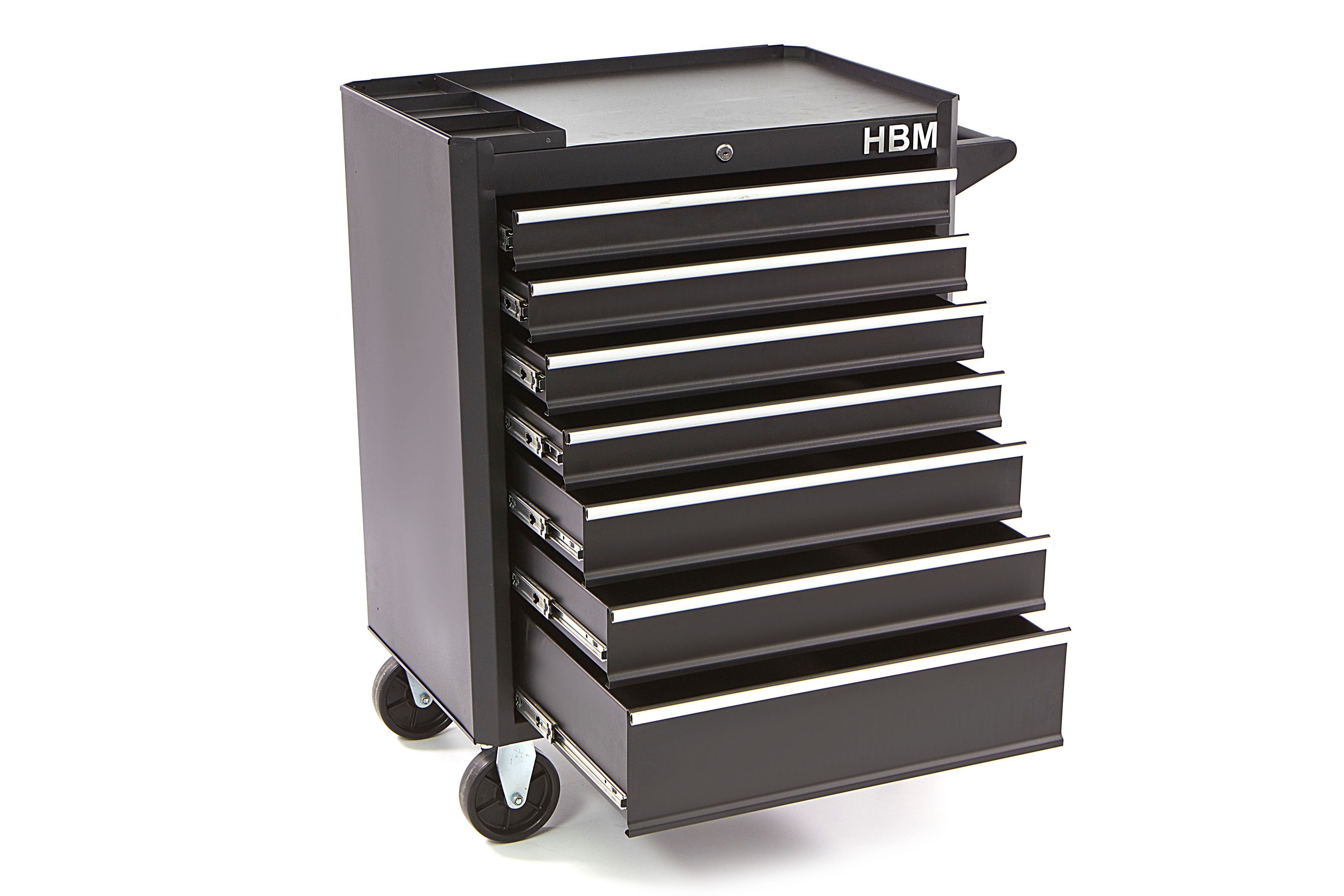 HBM gereedschapswagen met 7 laden, 66 cm, zwart Image 10