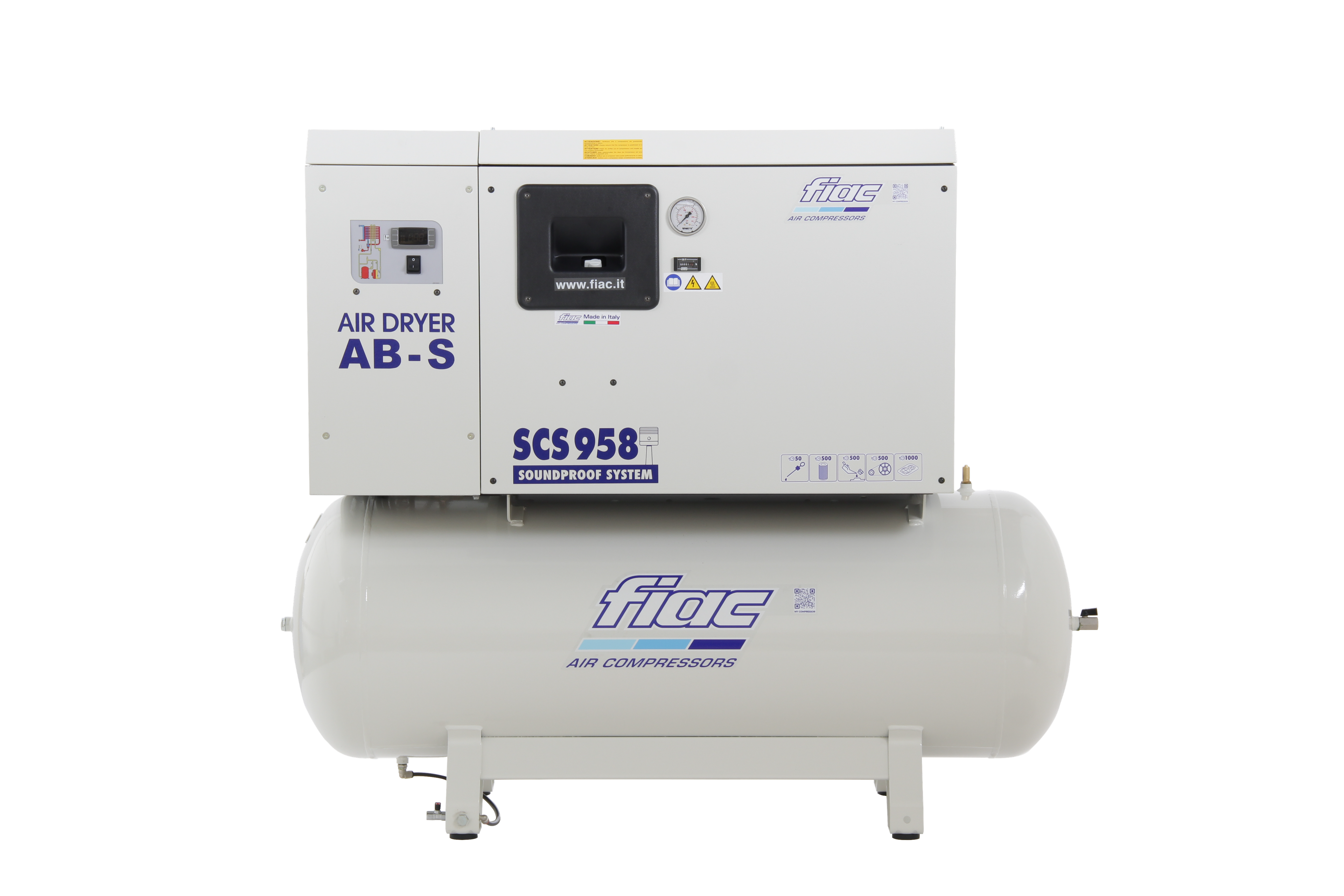 Fiac compressore insonorizzato SCS 300lt - AB958 7,5 HP 300 litri, con essiccatore frigorifero Image 2