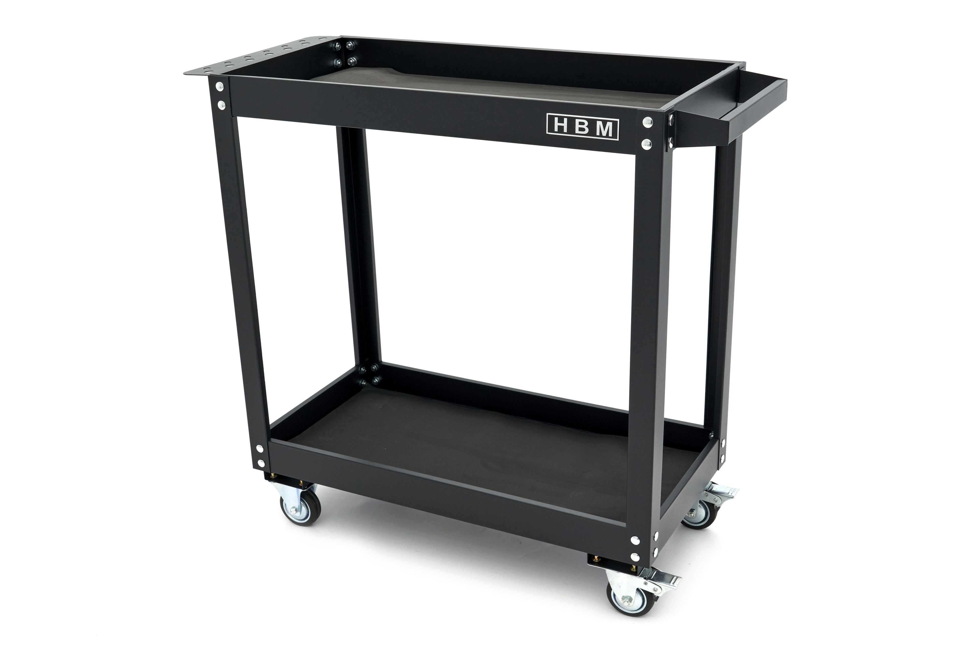 Carro de herramientas HBM móvil de 2 niveles, negro