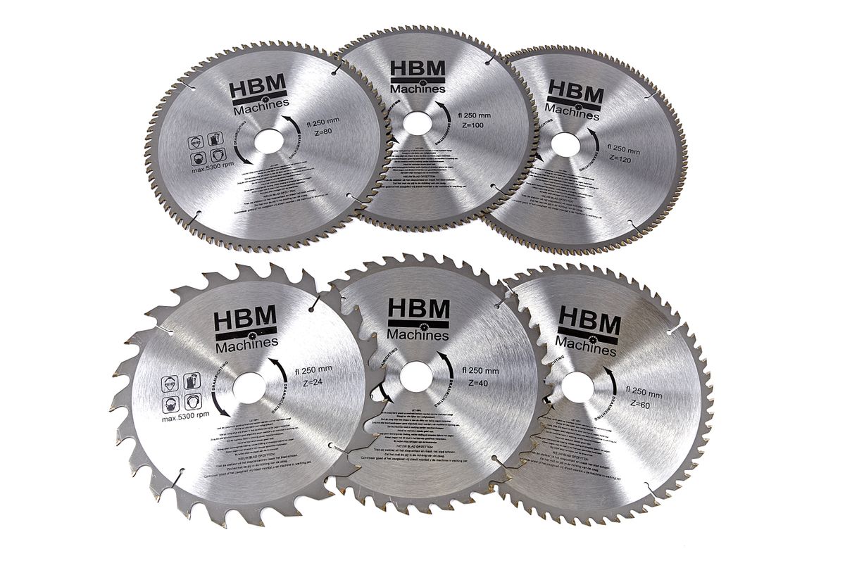 HBM HM Discos de sierra circular de 250mm para madera