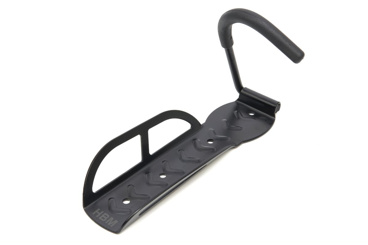 Soporte de pared HBM, sistema de colgado para colgar una bicicleta verticalmente en la rueda delantera