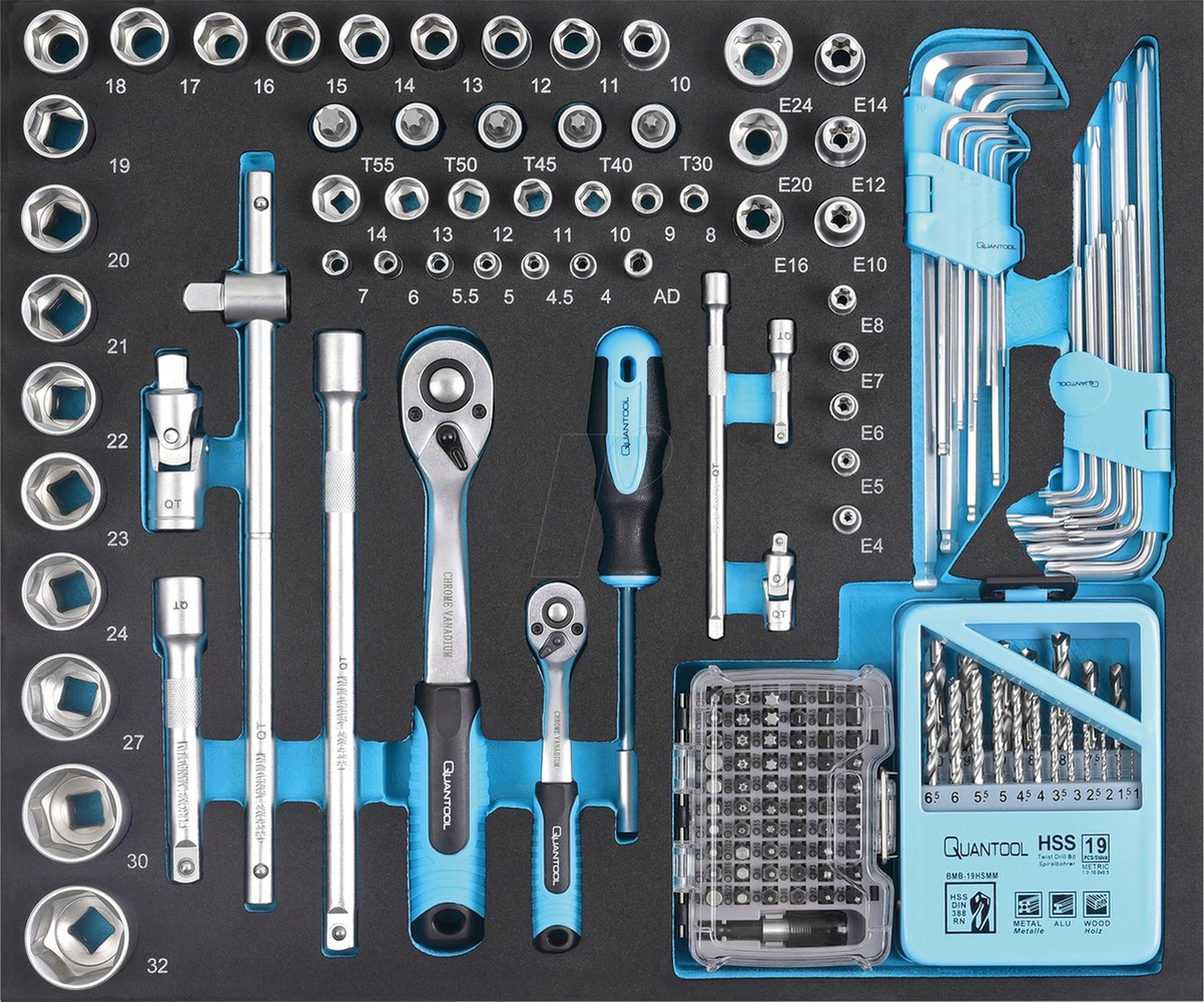 Chariot à outils Quantool Q25160 - 217 pièces Image 4