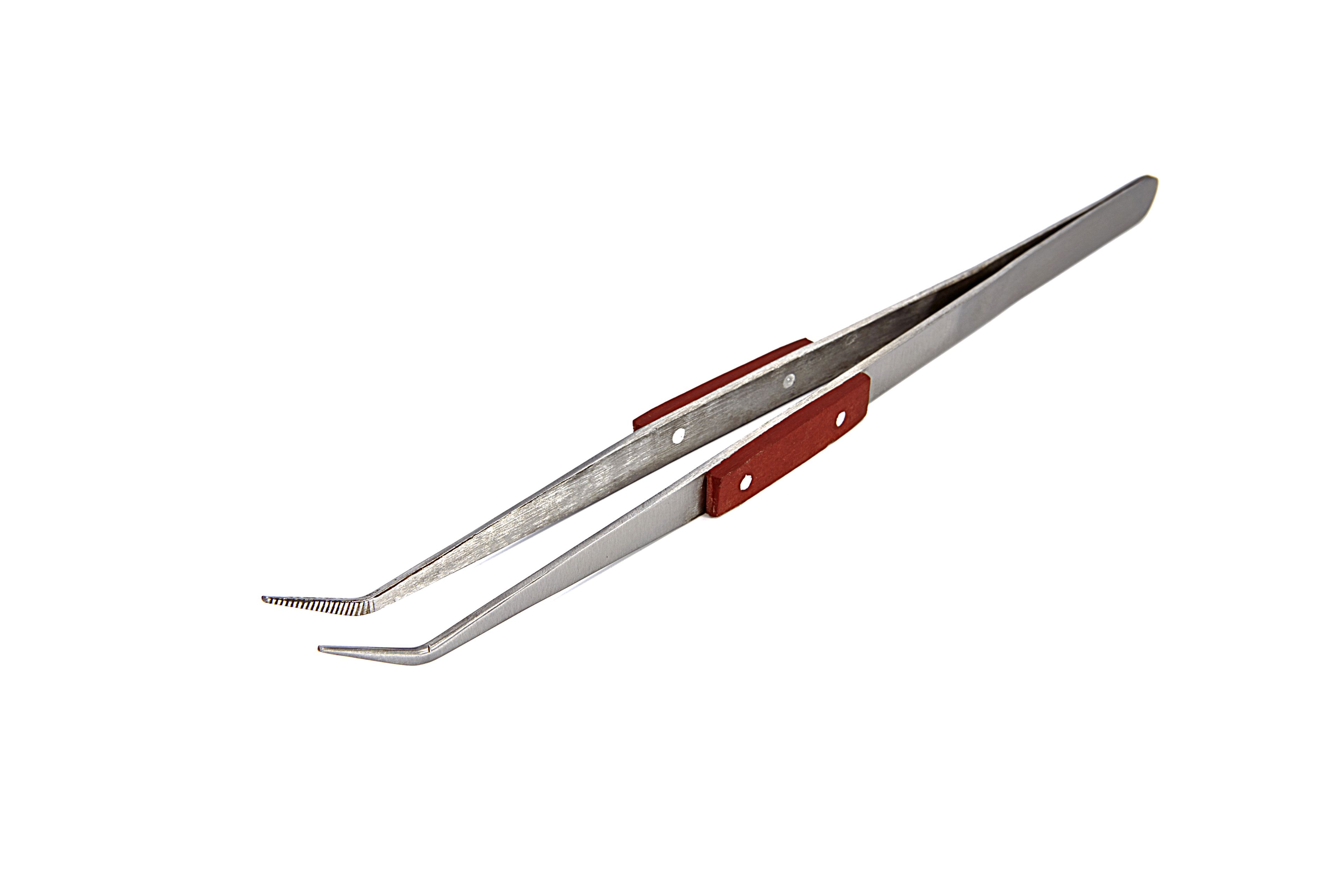 HBM 205 mm Pincet met Gebogen bek en hittebestendige handvatten