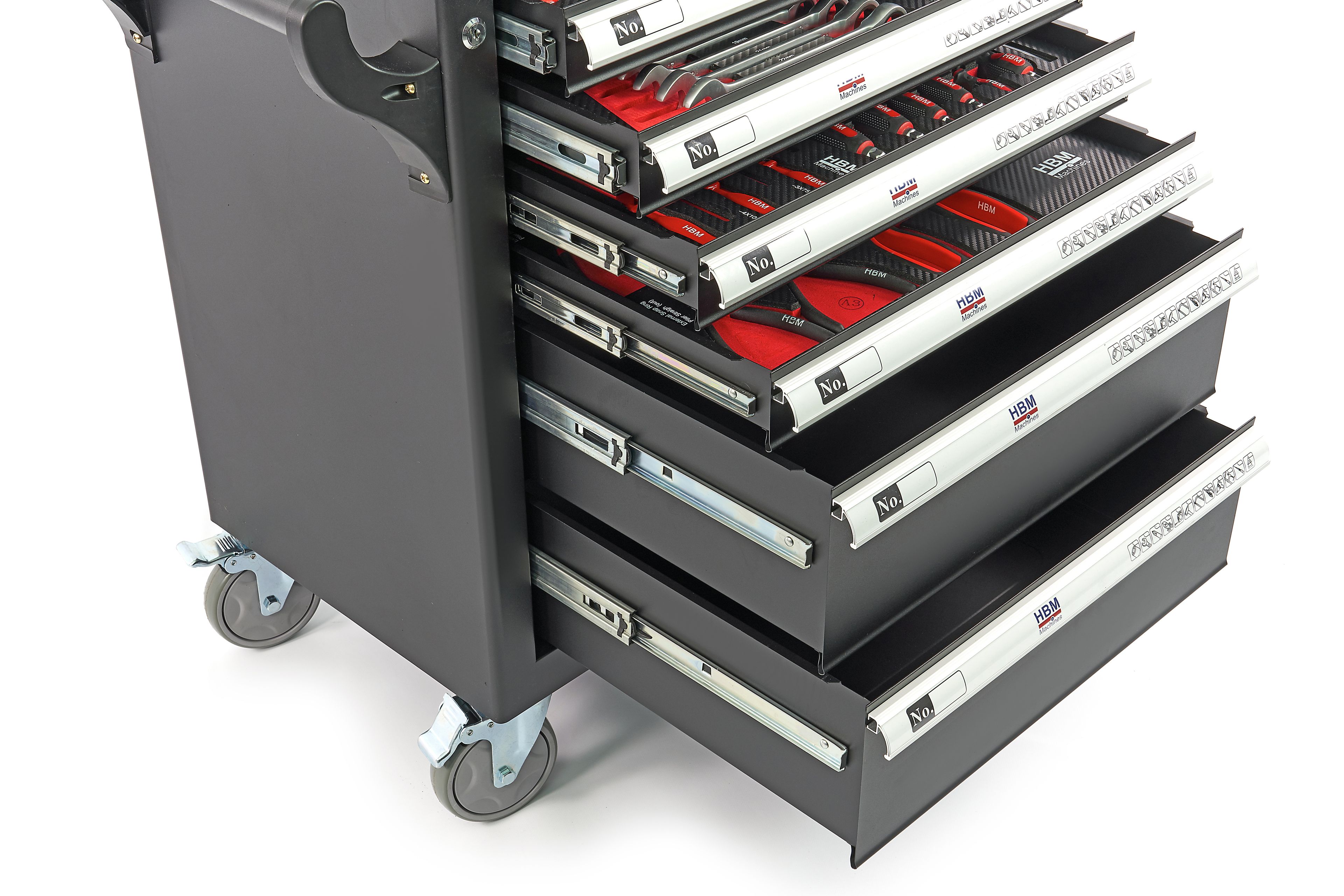 Carro de herramientas lleno HBM Premium con puerta - 154 piezas Image 24