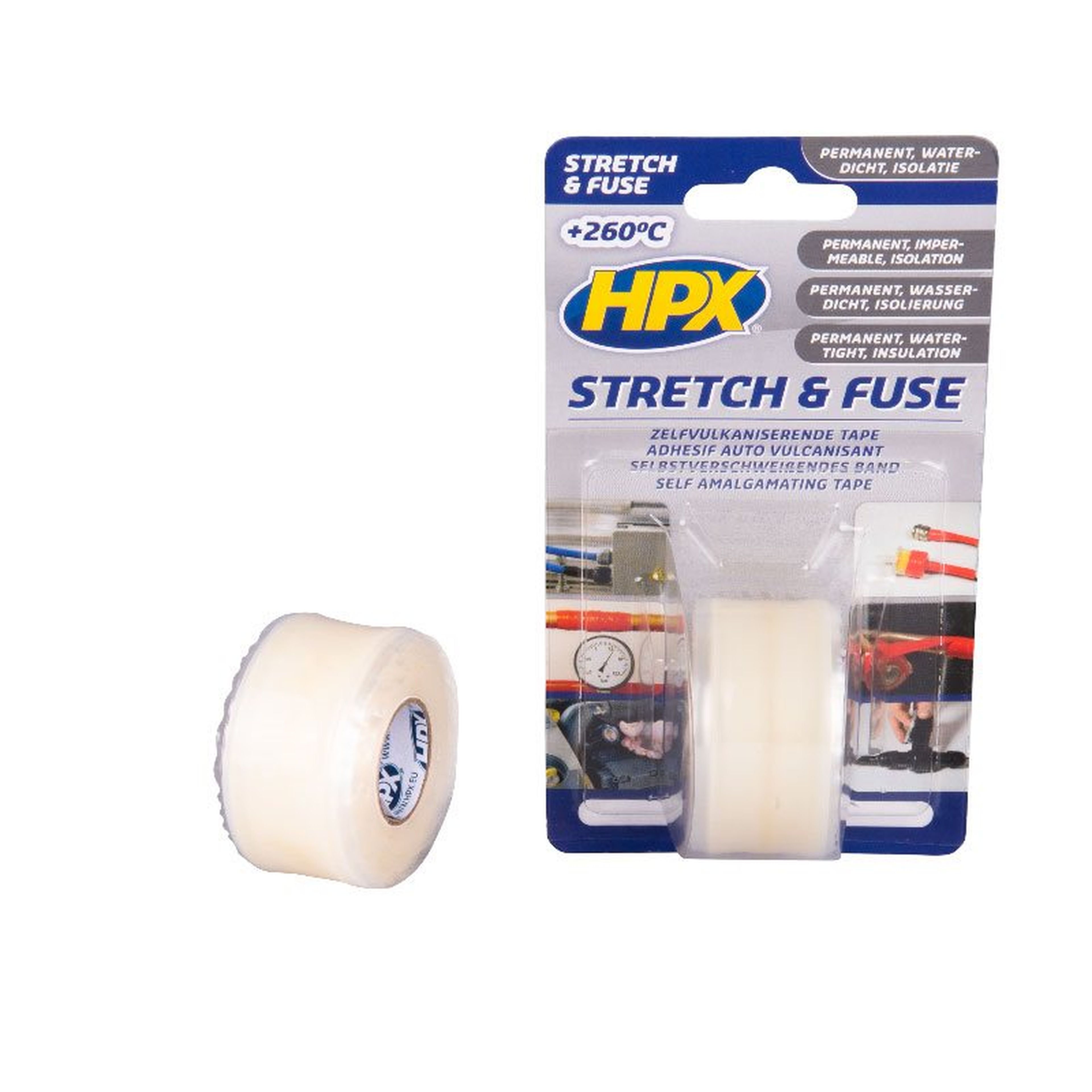 Cinta autovulcanizante HPX Stretch & Fuse - transparente 25mm x 3m