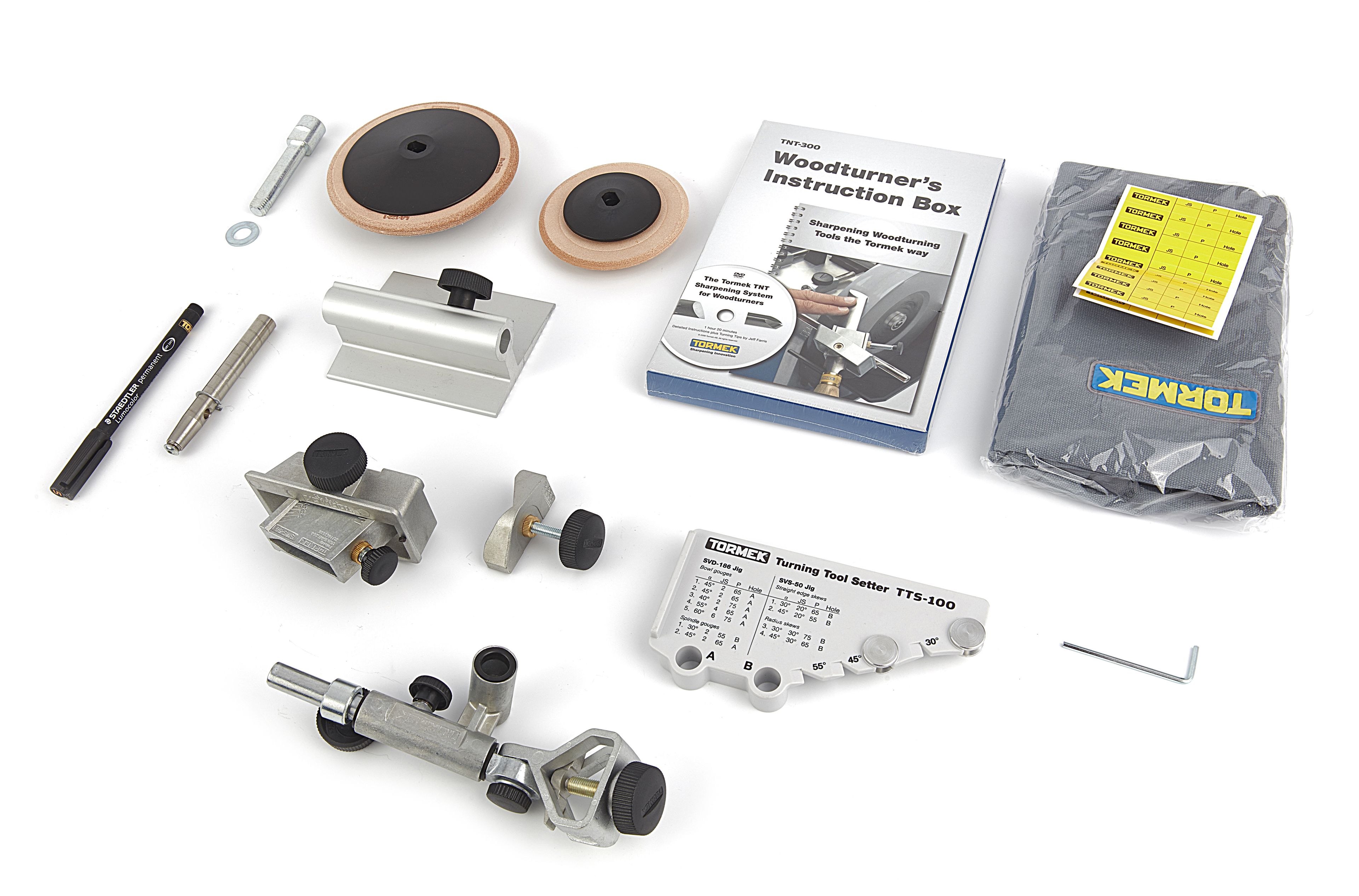 Tormek TNT-808 Jeu d'accessoires d'affûtage huit pièces pour tourneurs sur bois