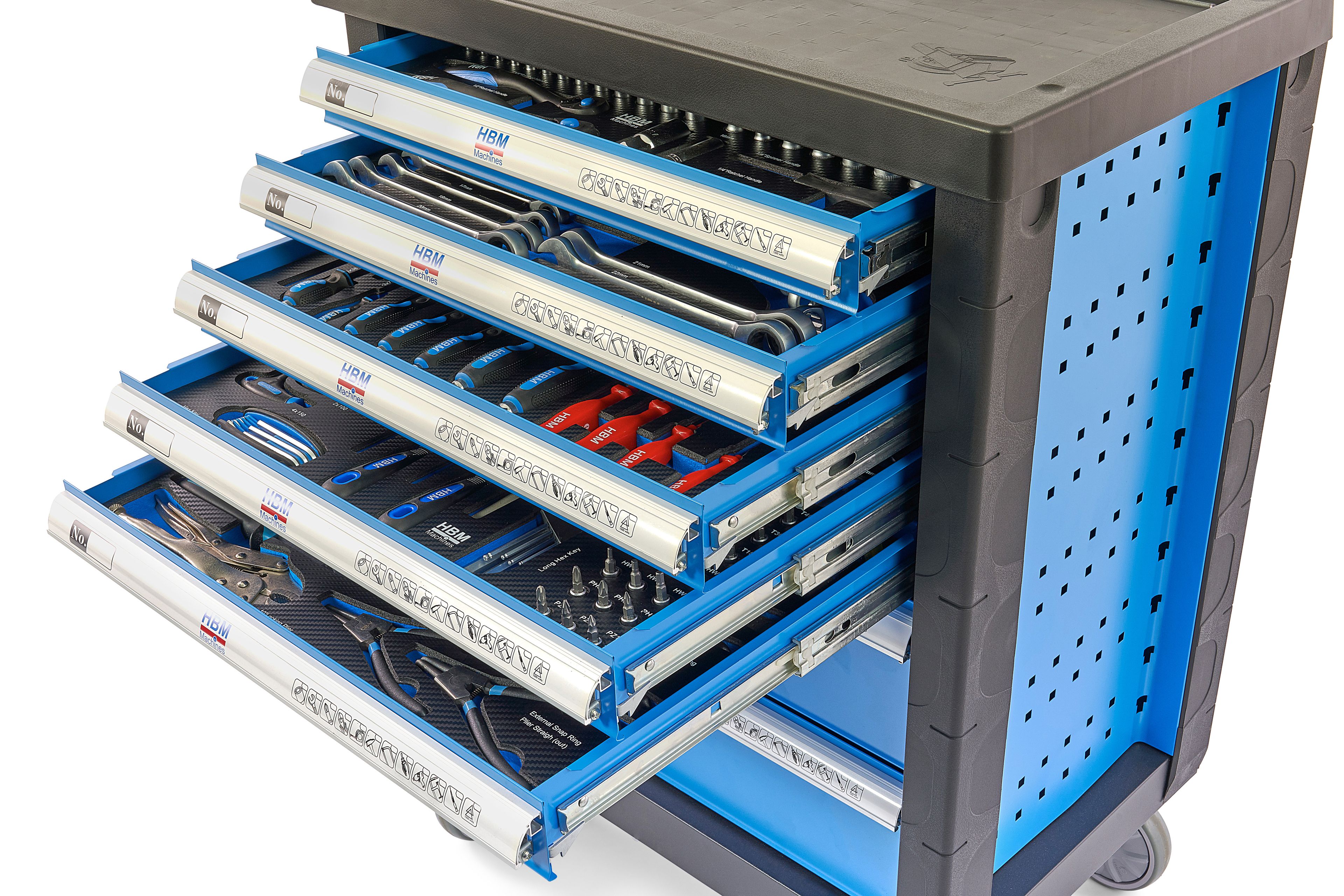 HBM servante à outils garnie 196 pièces, bleu Image 6