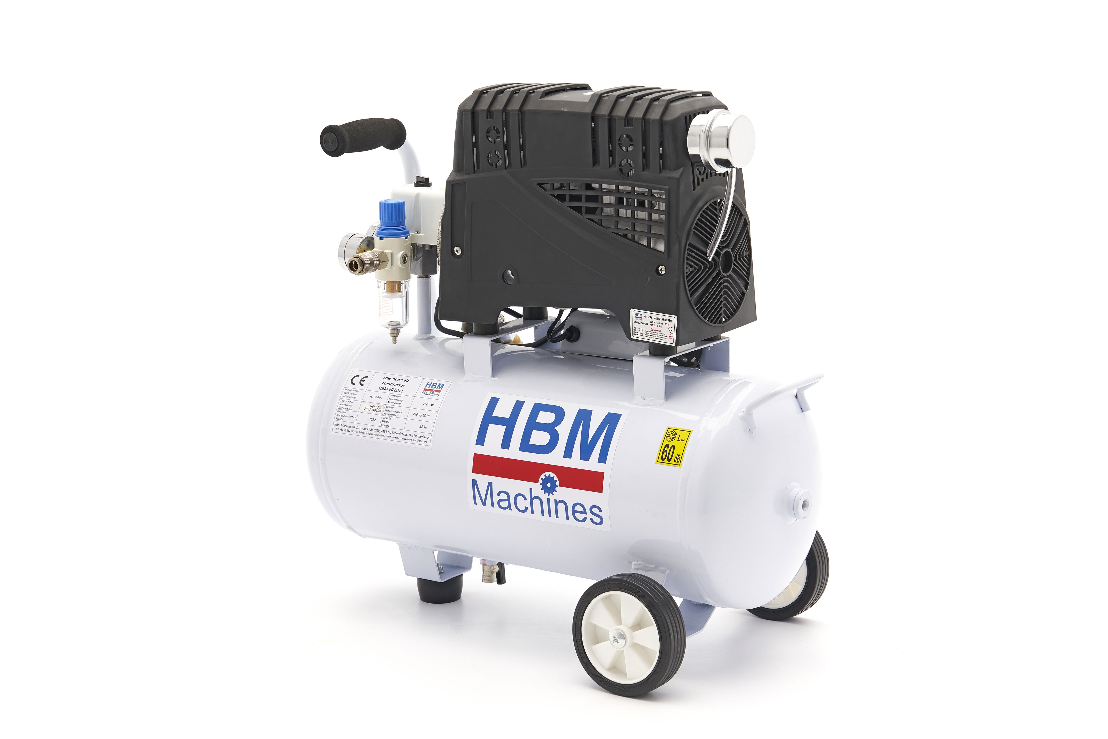 Compressore Professionale a Bassa Rumorosità HBM da 30 Litri - Modello 2