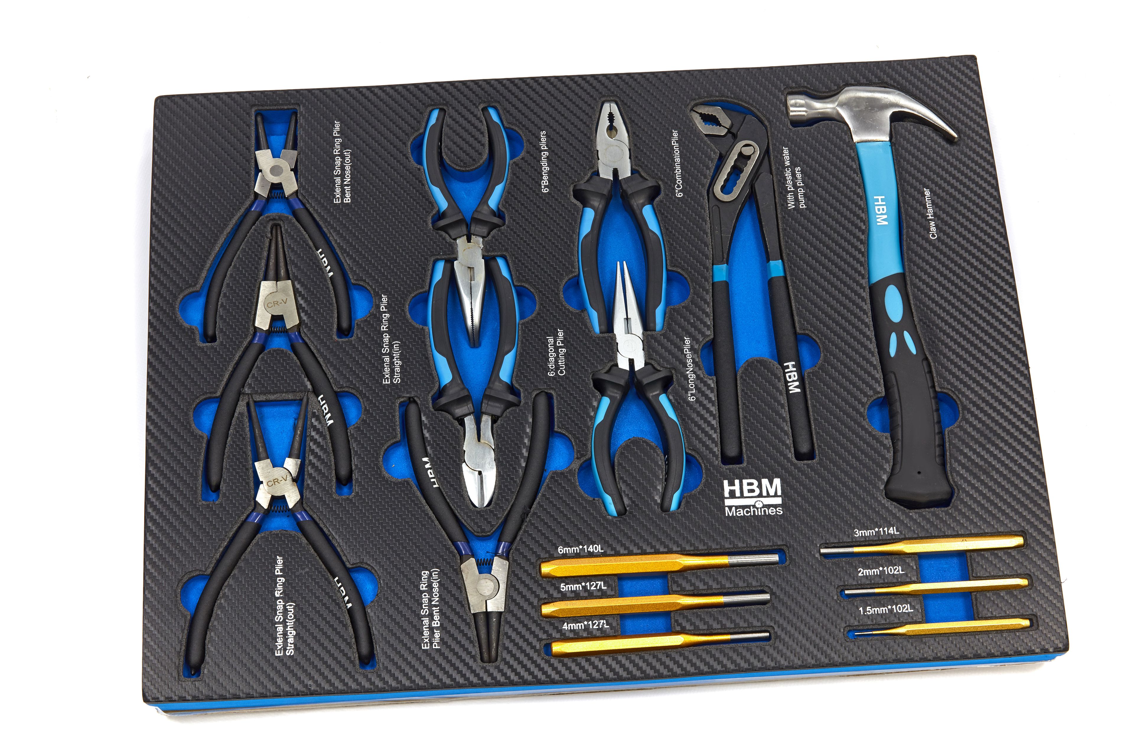 HBM gevulde gereedschapswagen 245-delig inch-maten, zwart Image 25