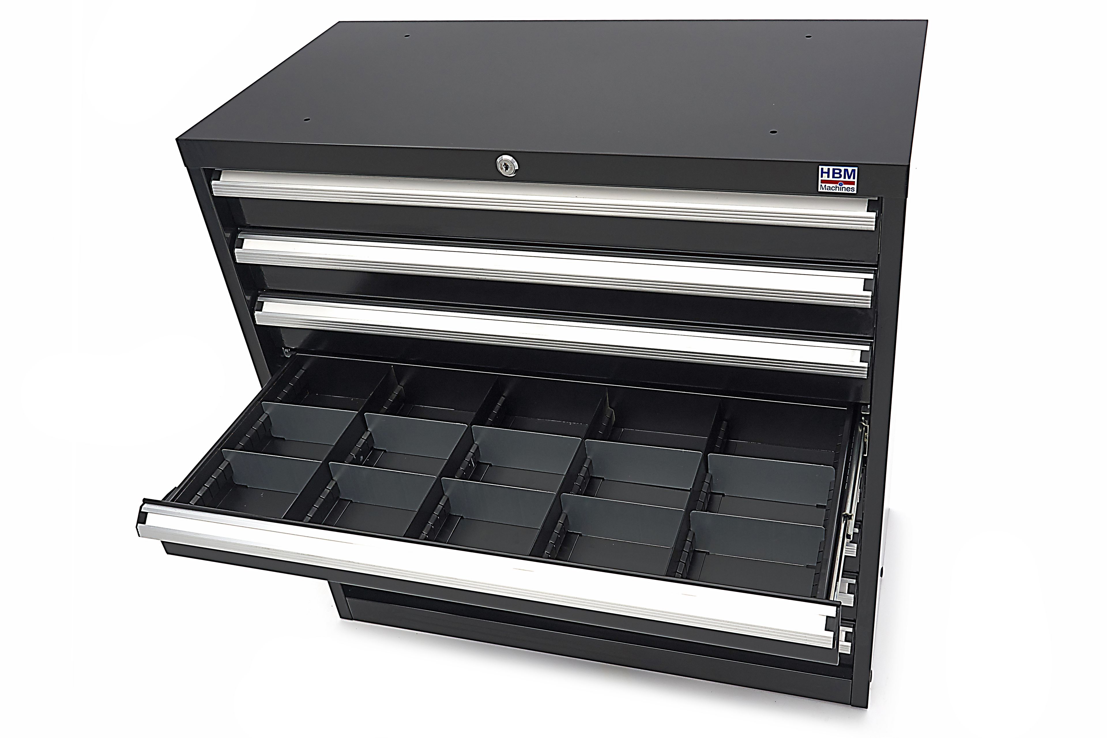 HBM 8 Schubladenschrank / Profi-Werkzeugschrank 90 x 45 x 90 cm schwarz Image 13